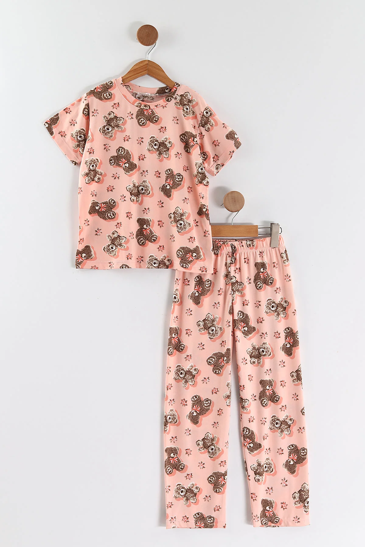 Yavruağzı (4-16 Yaş)Ayıcık Desenli Kız Çocuk Pijama Takım 466318