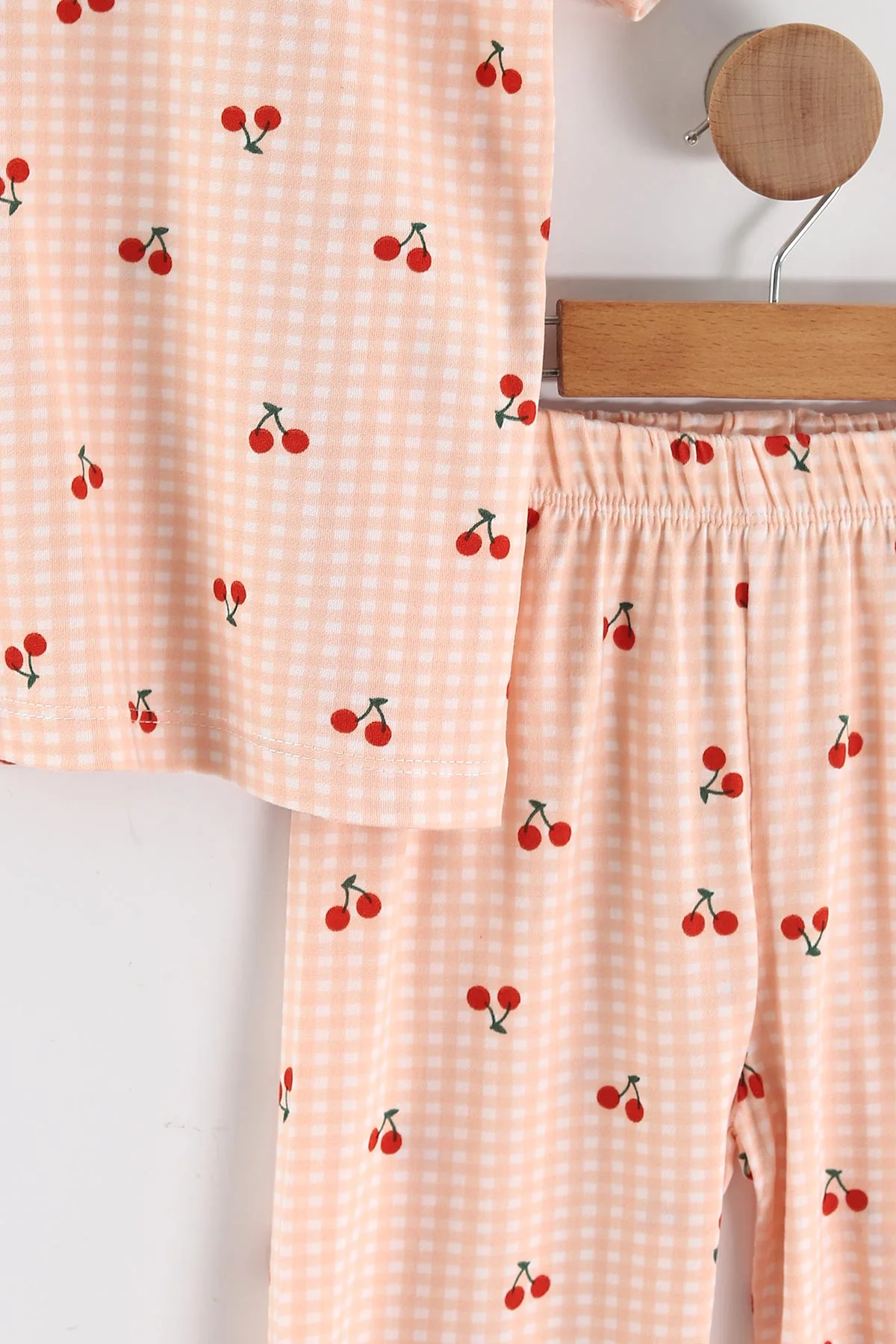 Yavruağzı (4-16 Yaş)Kiraz Desenli Kız Çocuk Pijama Takım 466320