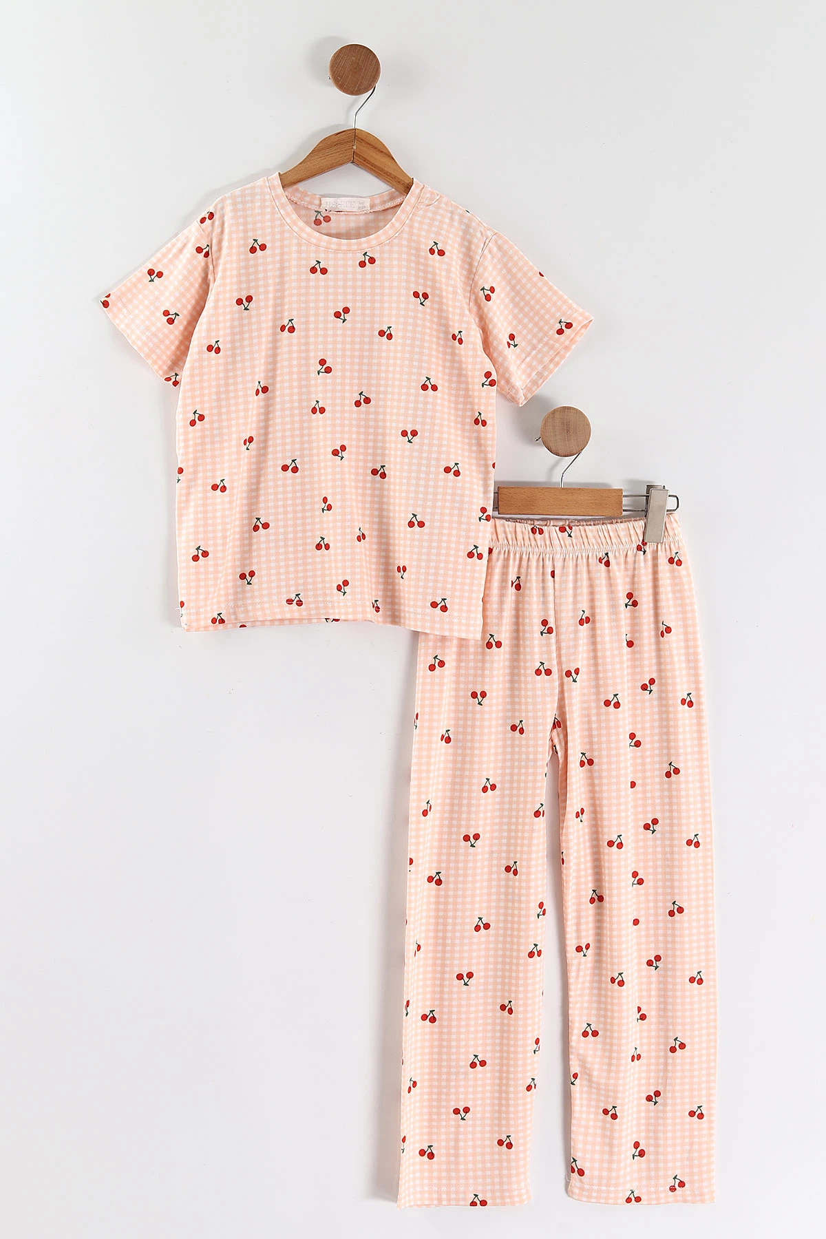Yavruağzı (4-16 Yaş)Kiraz Desenli Kız Çocuk Pijama Takım 466320