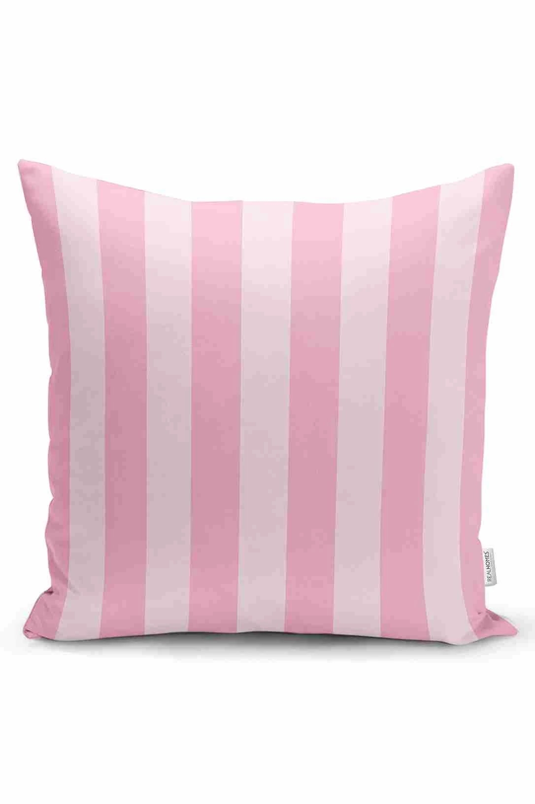 Pembe 43x43 Dijital Baskılı Fermuarlı Modern Kırlent Kılıfı 252226