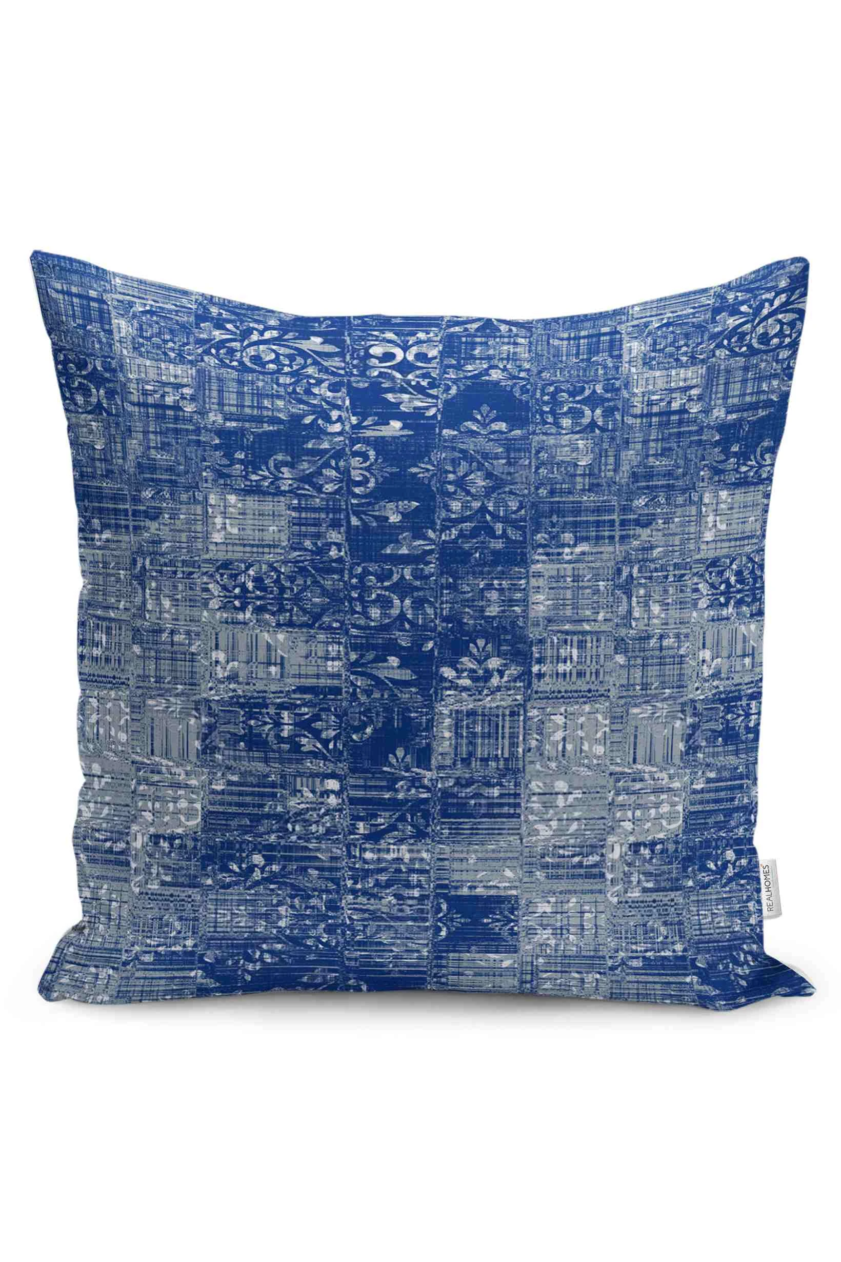 İndigo 43x43 Dijital Baskılı Fermuarlı Modern Kırlent Kılıfı 252266
