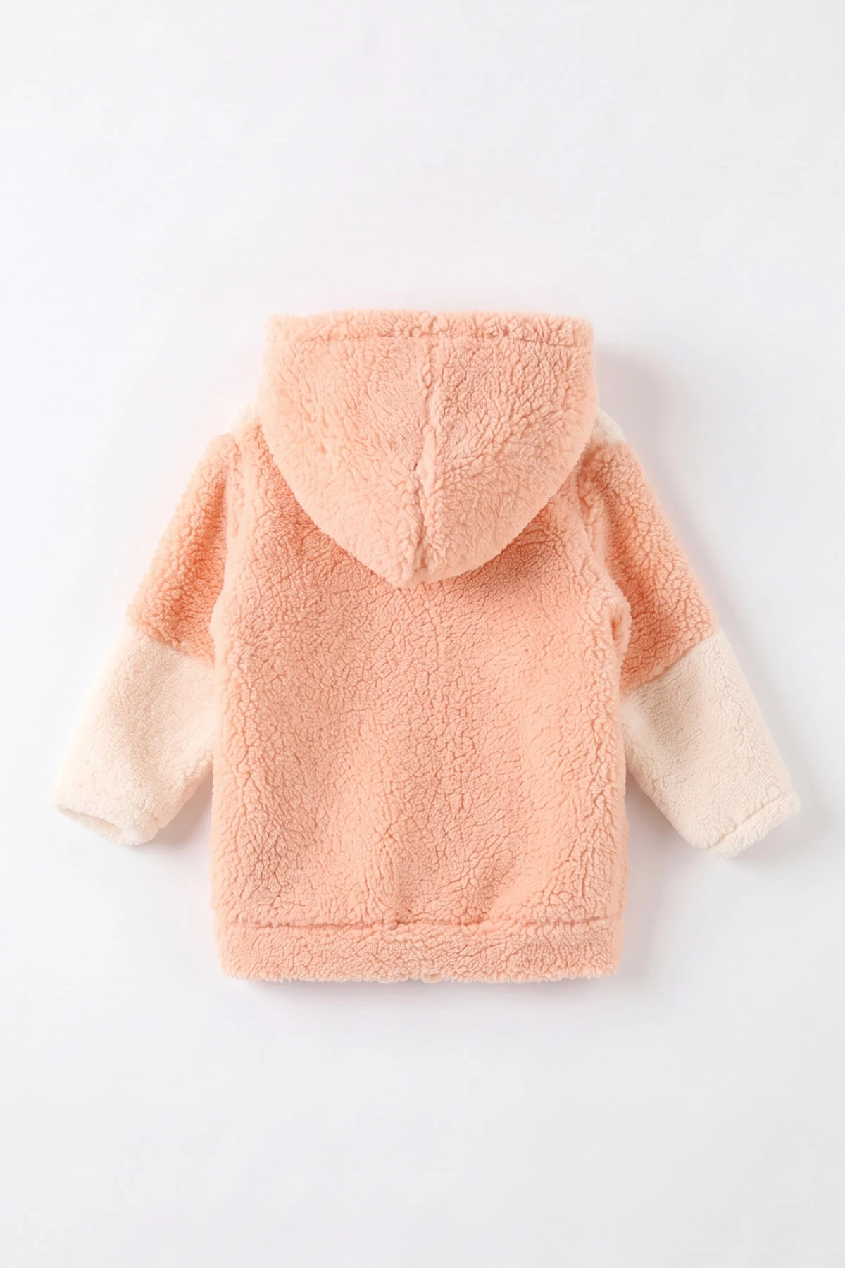 Yavruağzı (6-18 Ay) Tavşan Nakışlı Kapüşonlu Peluş Kız Bebek Hırka 495889