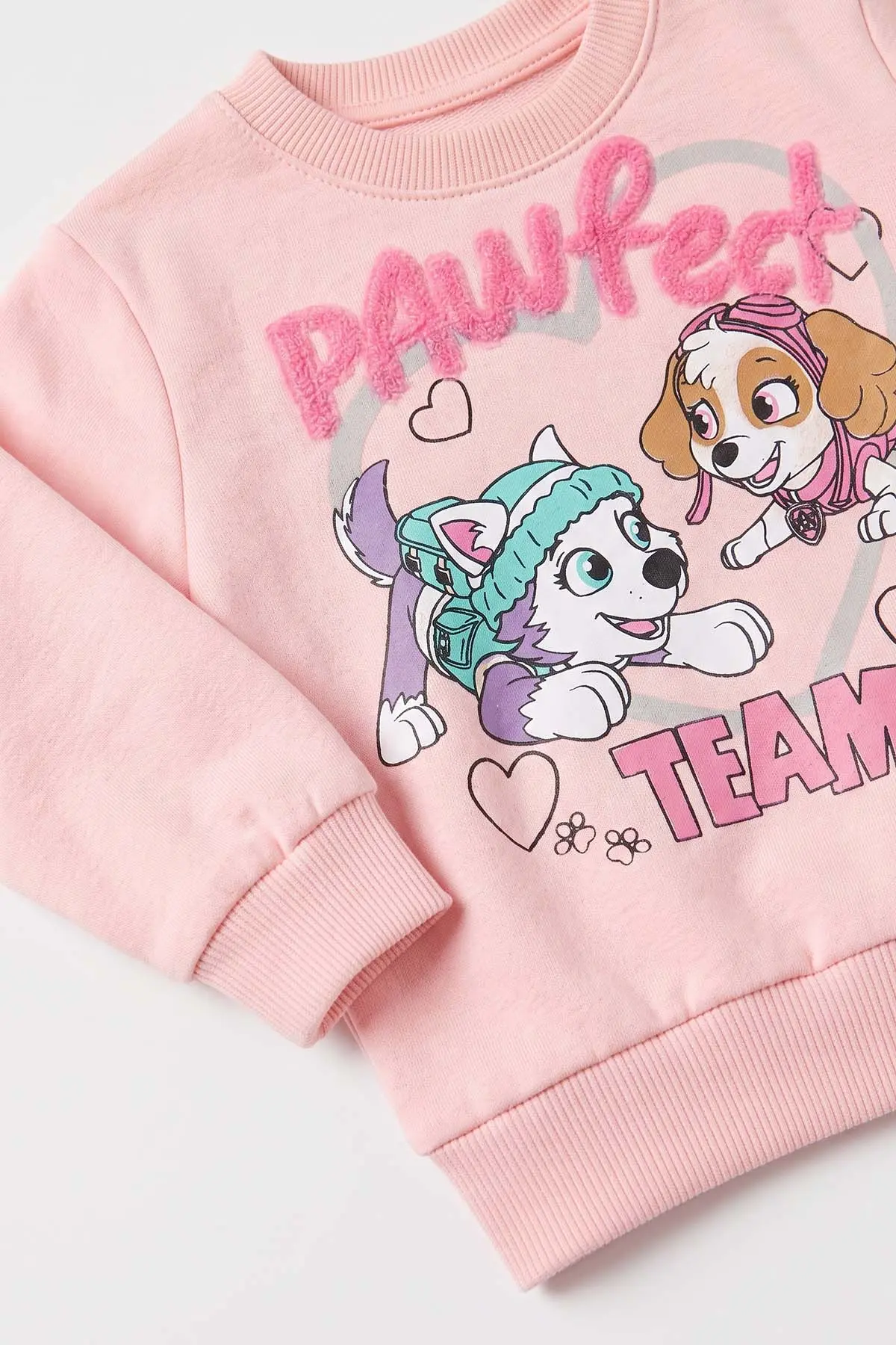 Yavruağzı (6-24 Ay) PawFect Pullu Nakışlı Baskılı Fitilli Taytlı  2'li Kız Bebek Takım 485466
