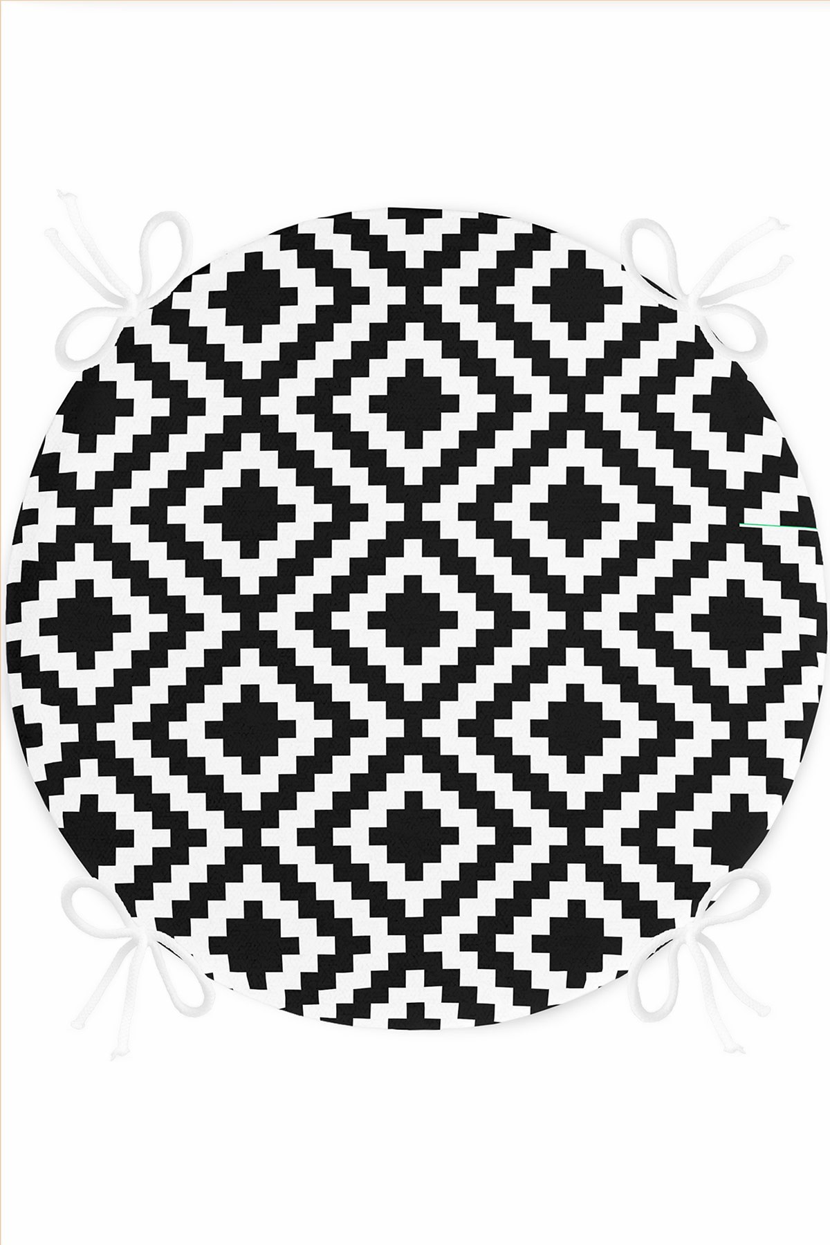 43x43 Desenli Dijital Baskılı Yuvarlak Fermuarlı Sandalye Minderi 224039