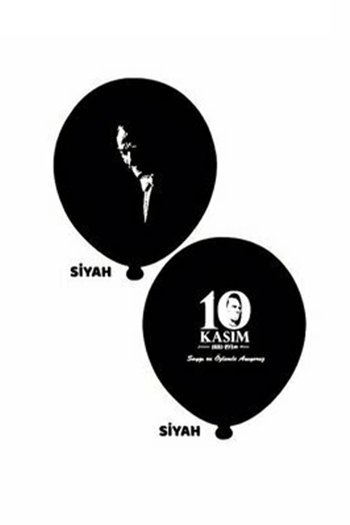 Siyah 10 Kasım Atatürk Balon 20'li 303873