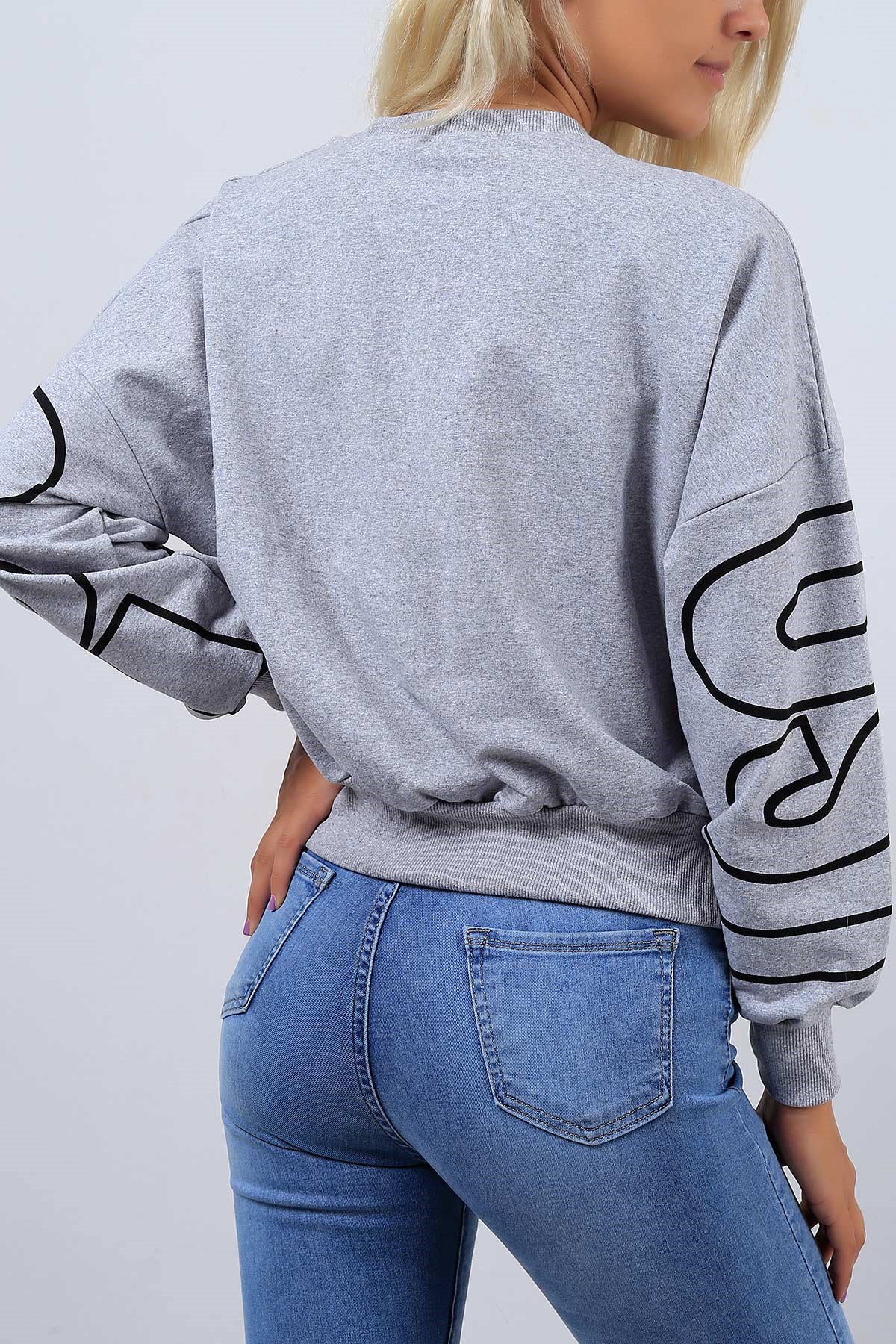 Yazı Baskılı Kısa Sweat 4192B