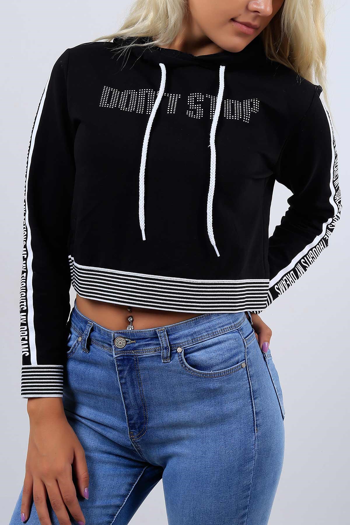 Yazı Detay Kapşonlu Sweat 3718B