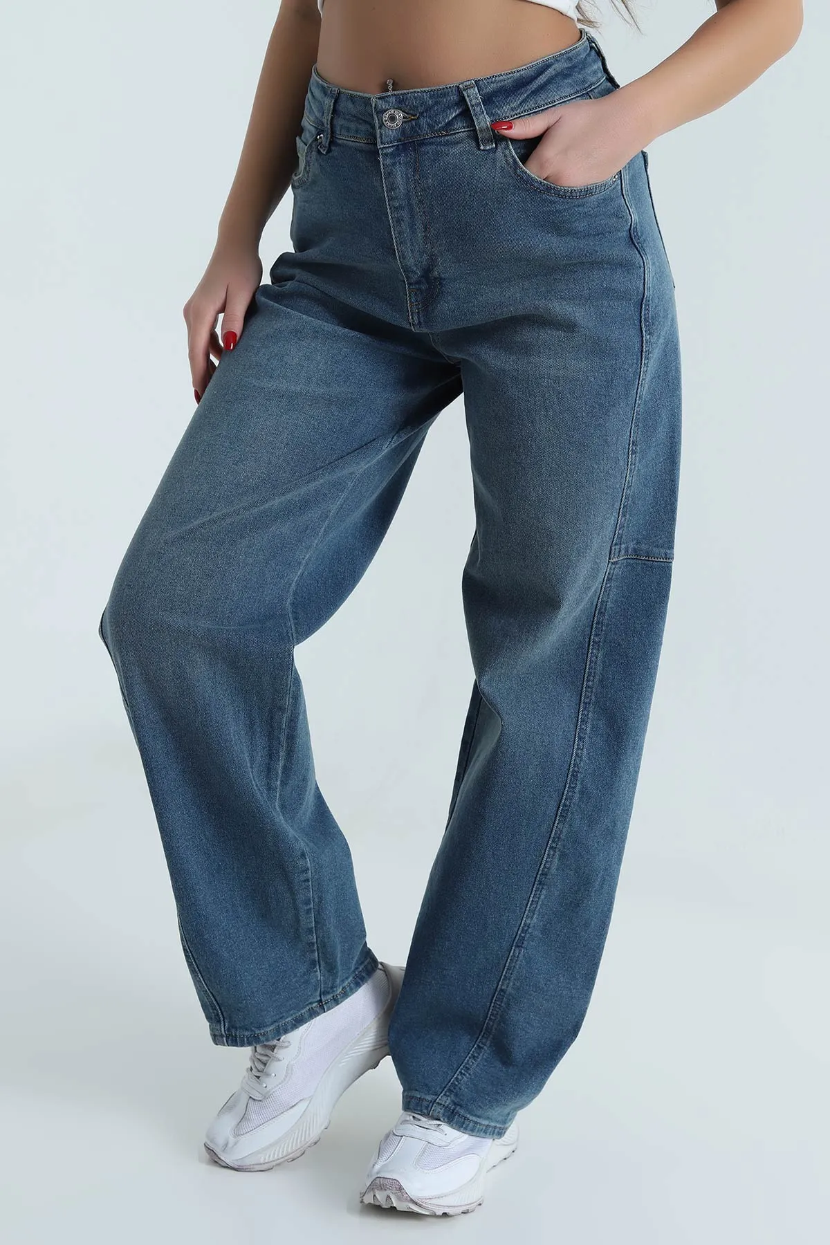 Yeni Sezon Kadın Baggy Kot Pantolon 493408