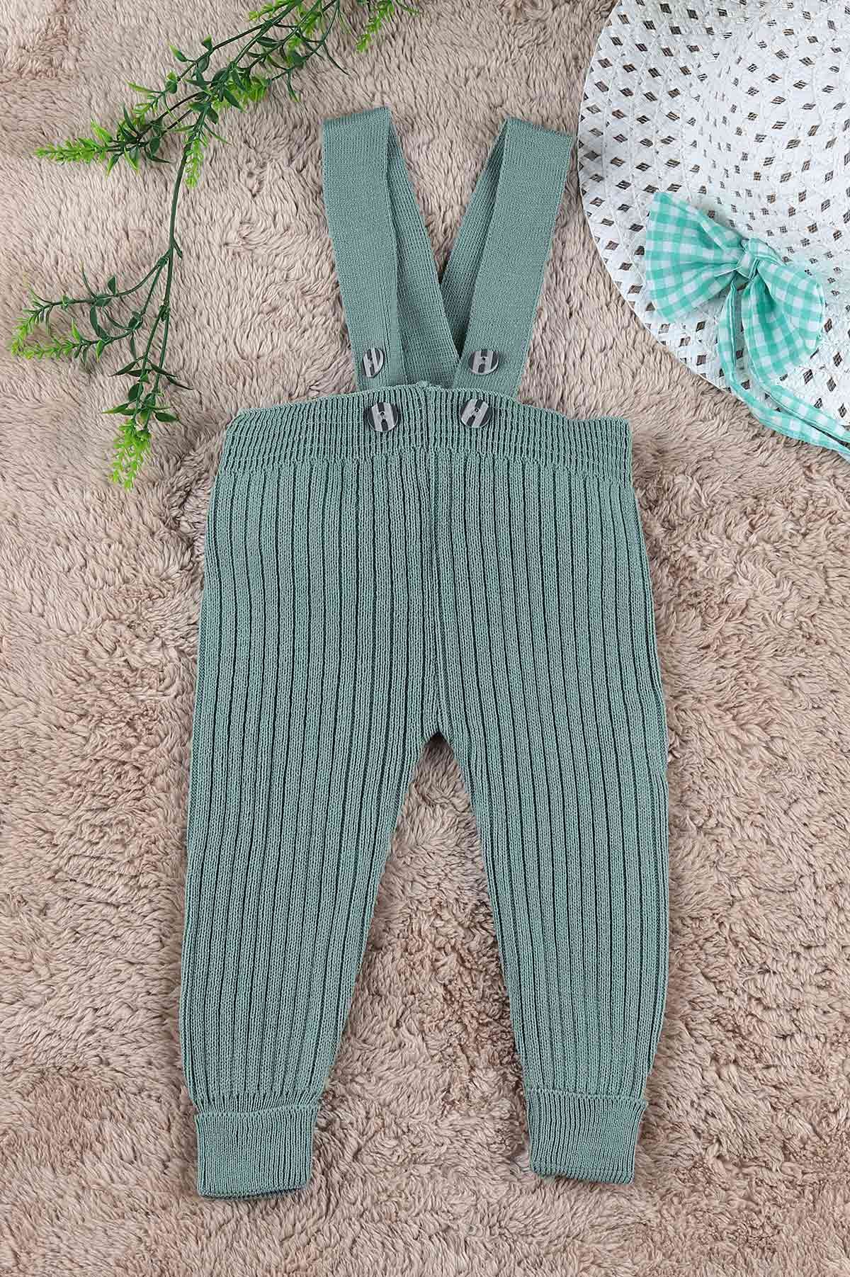 Yeşil (0-24 Ay) Fitilli Duble Paça Askılı Erkek Bebe Alt 197686