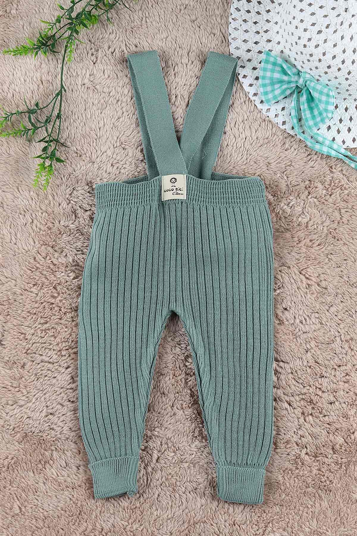 Yeşil (0-24 Ay) Fitilli Duble Paça Askılı Erkek Bebe Alt 197686
