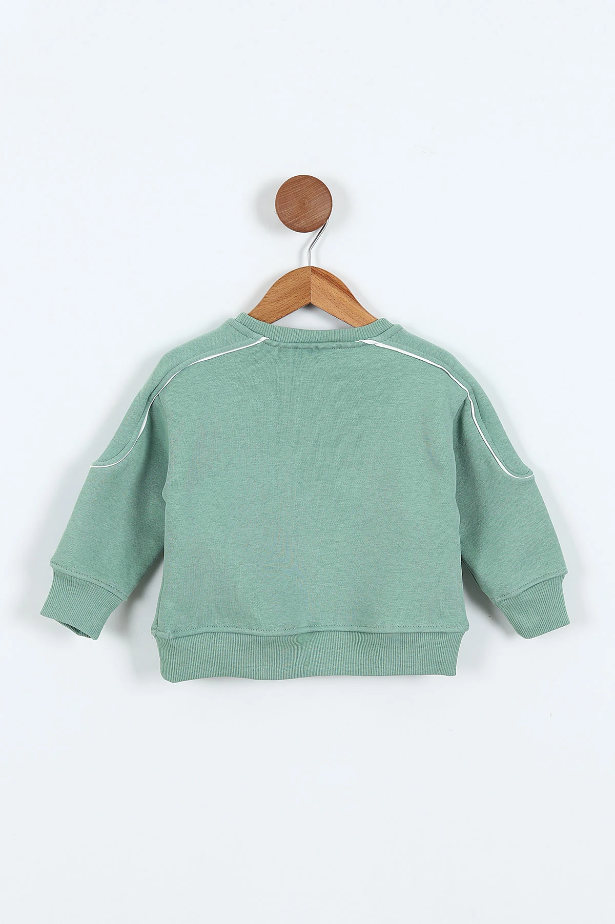 Yeşil (0-4 Yaş)Gujje Baskılı Biye Detaylı  3  İp Şardonlu Erkek Çocuk Sweatshirt 417567