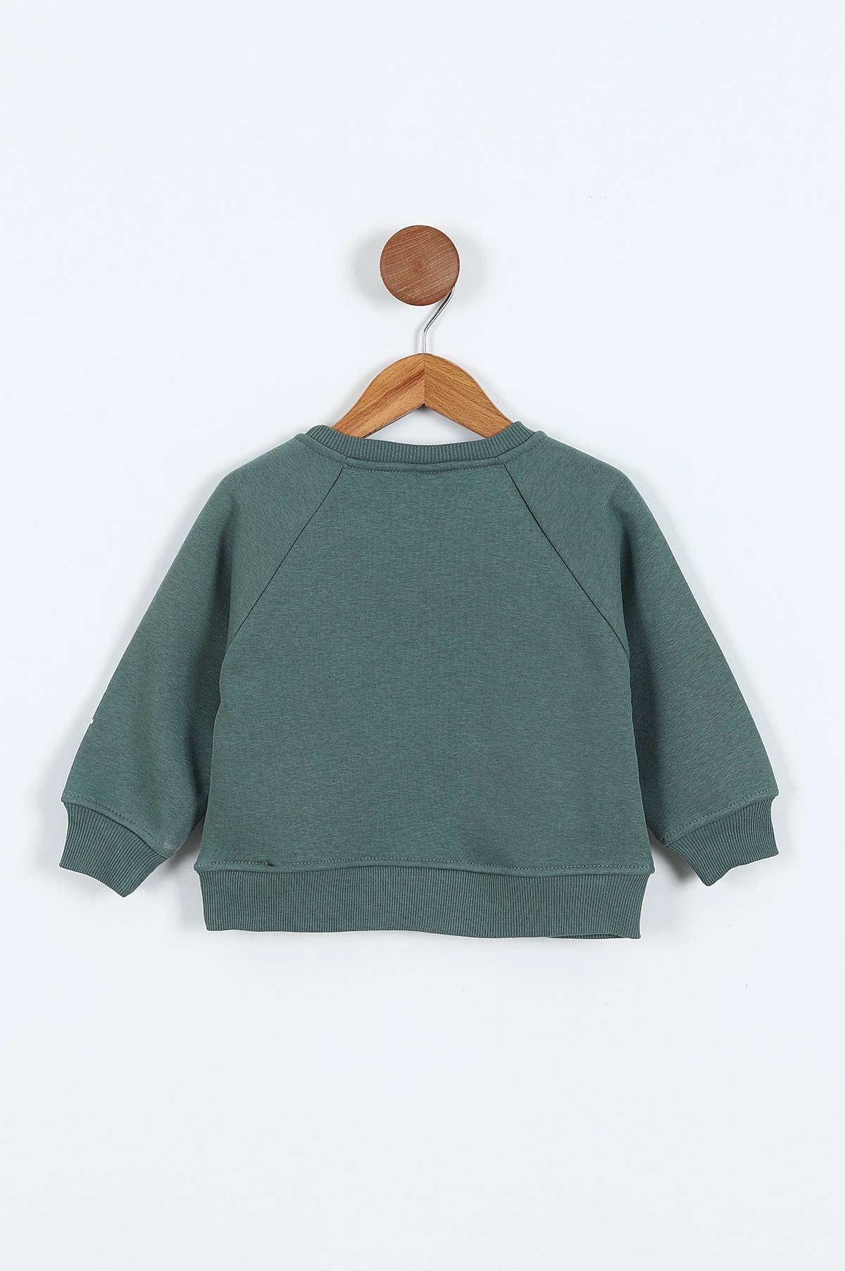Yeşil (0-4 Yaş)Smile Baskılı Dikiş Detaylı  3  İp Şardonlu Erkek Çocuk Sweatshirt 417561