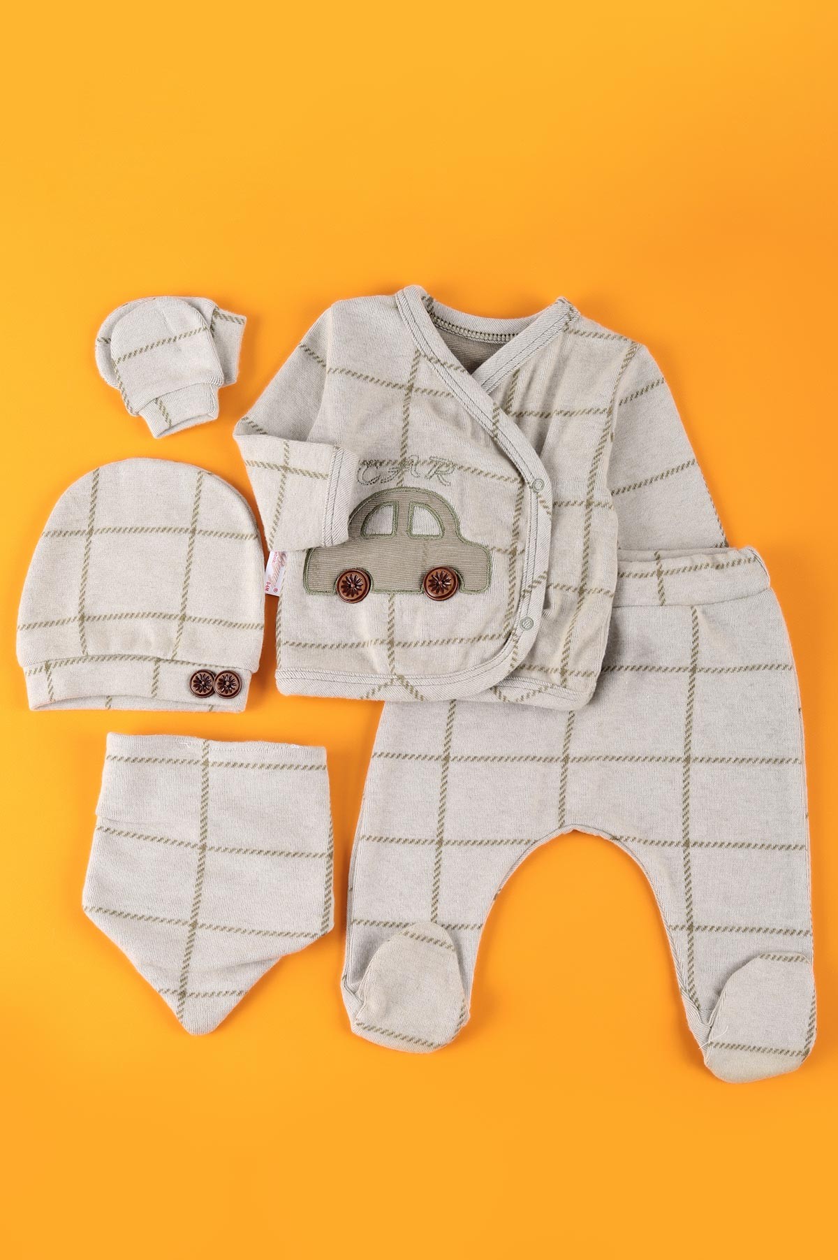 Yeşil (0-6 Ay) Nakışlı Erkek Bebe Takım 223420