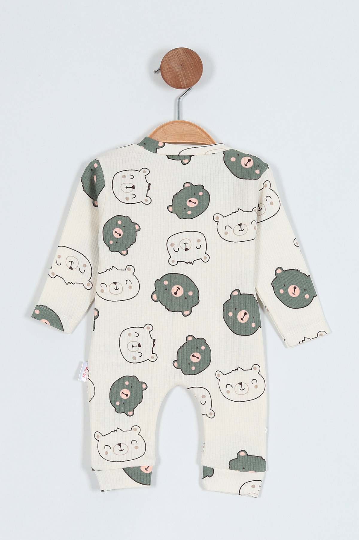 Yeşil (0-6 Ay)Ayıcık Baskılı Erkek Bebe Tulum 209364