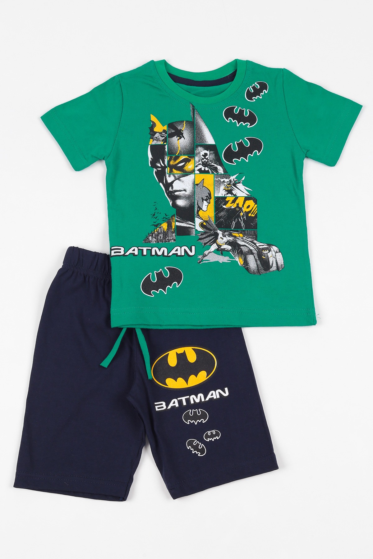 Yeşil (1-10 yaş) Batman Baskılı Erkek Çocuk Şortlu Takım 109081