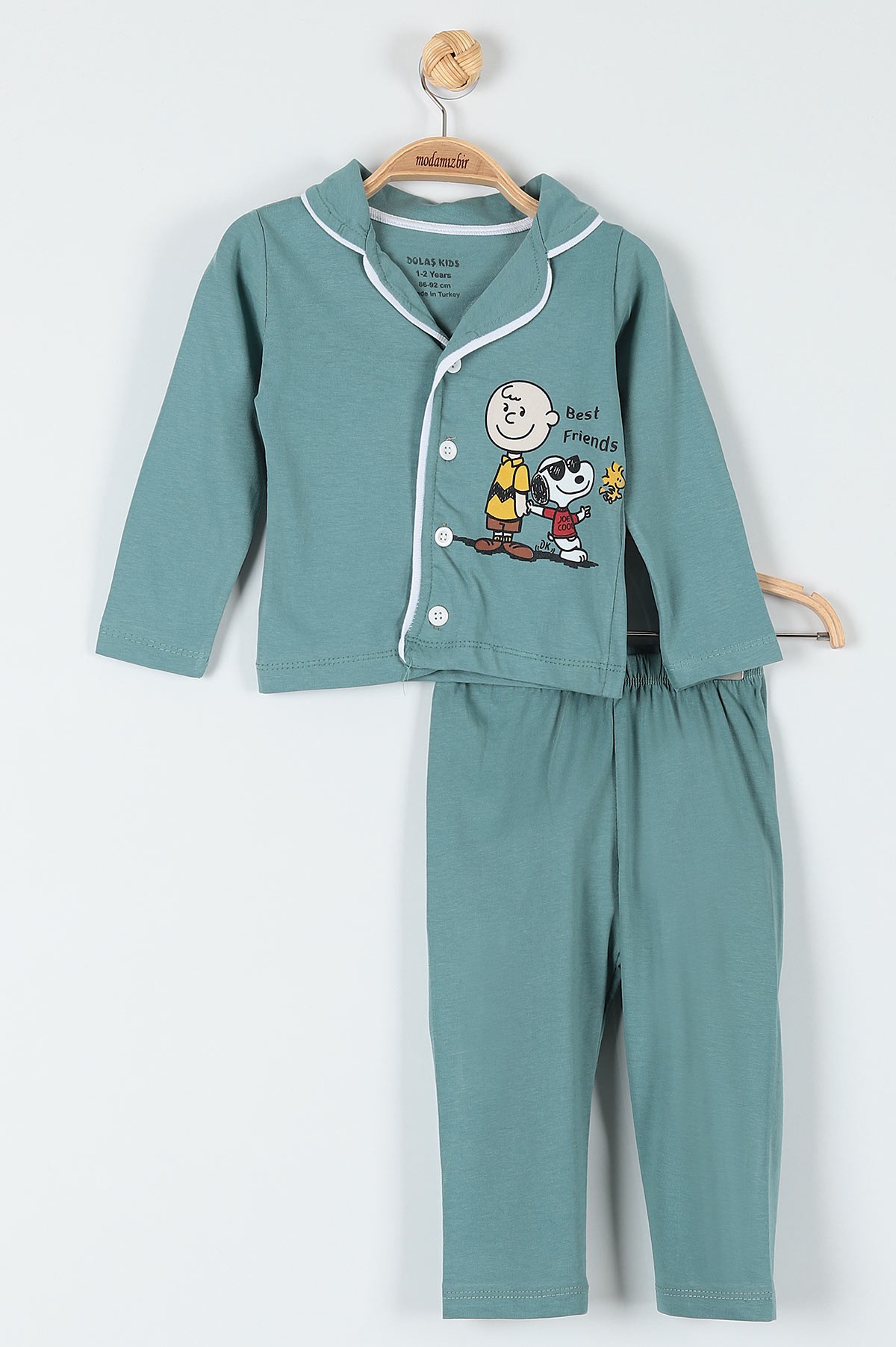 Yeşil (1-3 Yaş) Joe Cool Baskılı Erkek Bebe Pijama Takım 181871
