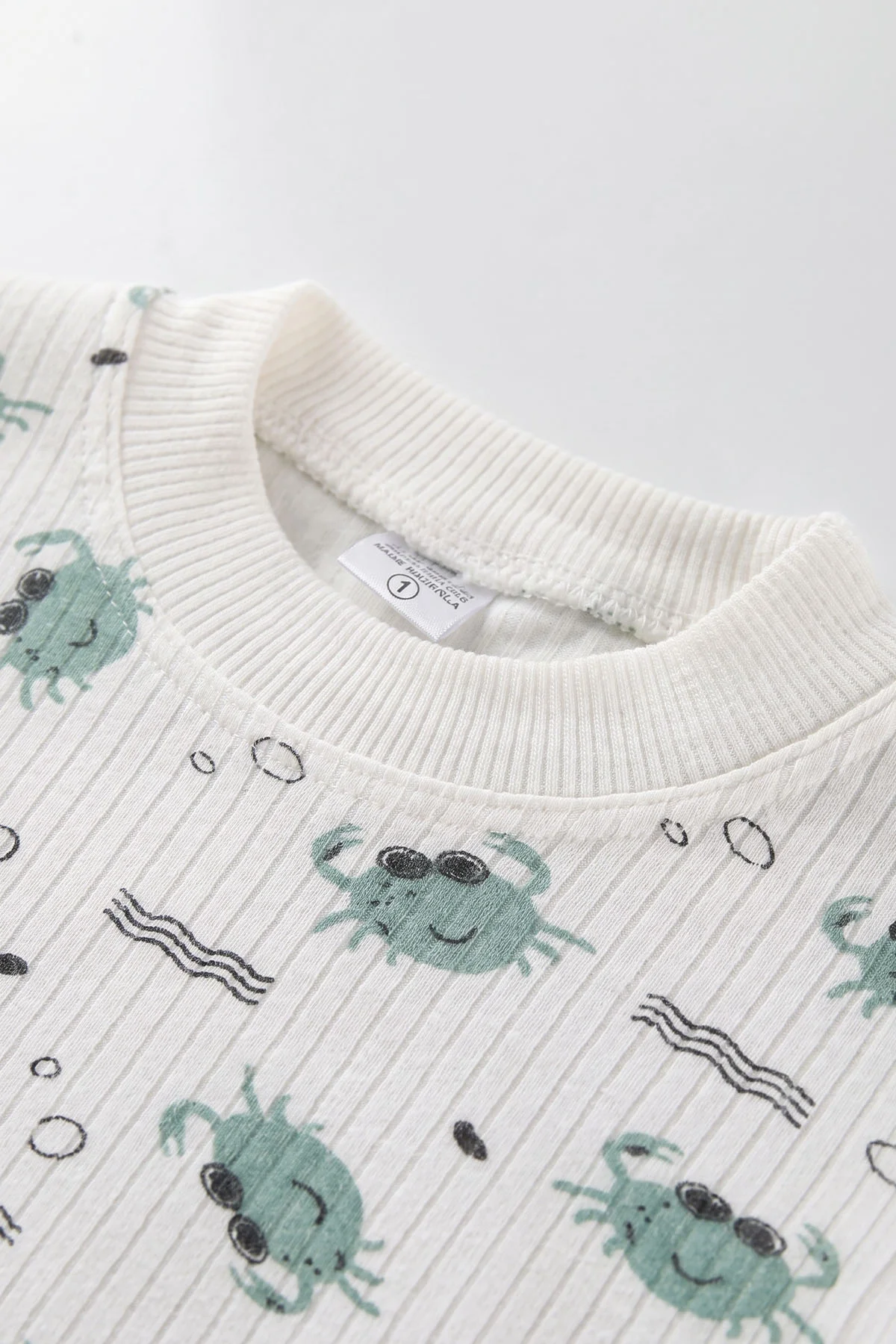 Yeşil (1-3 Yaş)Raporlu Yengeç Baskılı Çocuk Pijama Takımı 477368