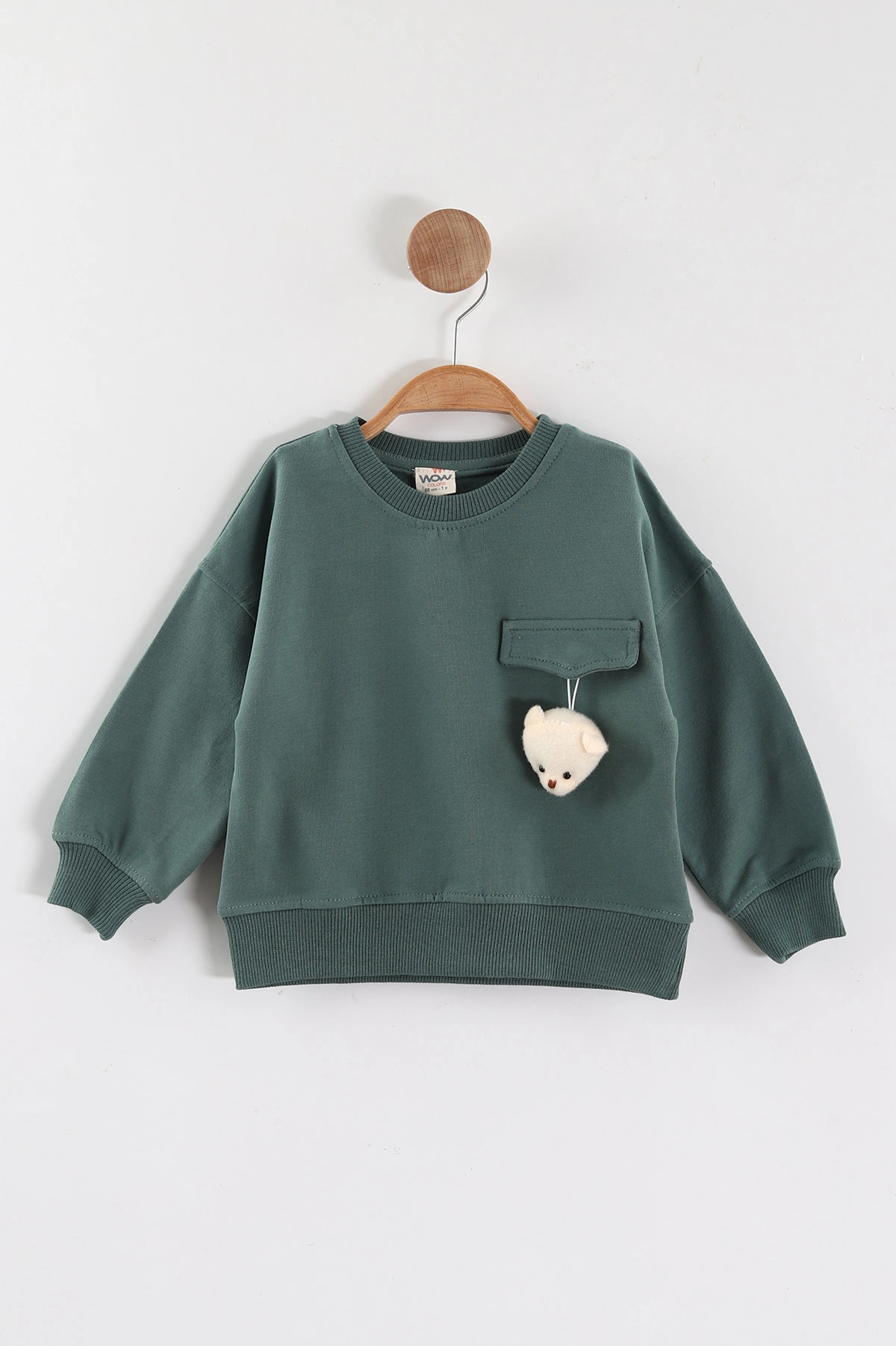 Yeşil (1-4 Yaş)Ayıcık Aksesuarlı Erkek Çocuk Sweatshirt 432822