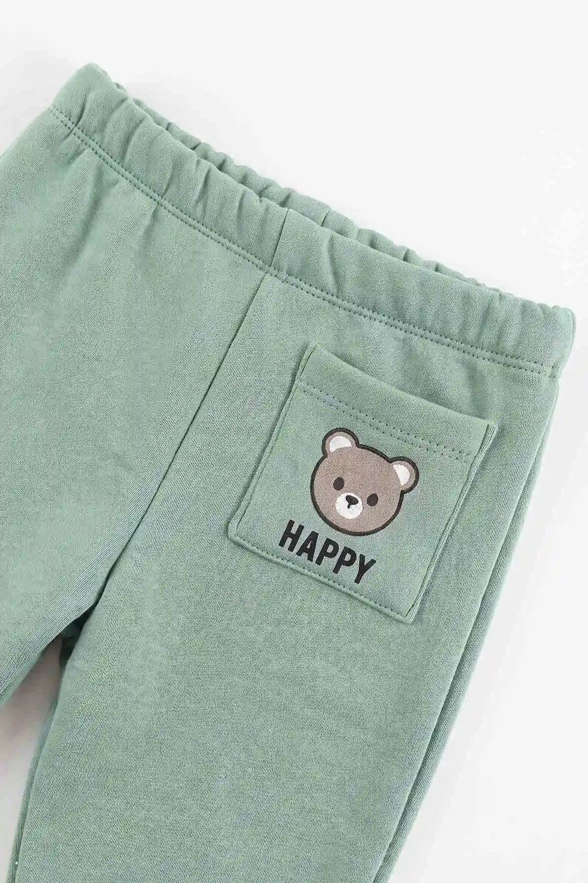 Yeşil (1-4 Yaş)Happy Bear Baskılı 3 İp Şardonlu Erkek Çocuk&Bebek Kışlık Takım 489467