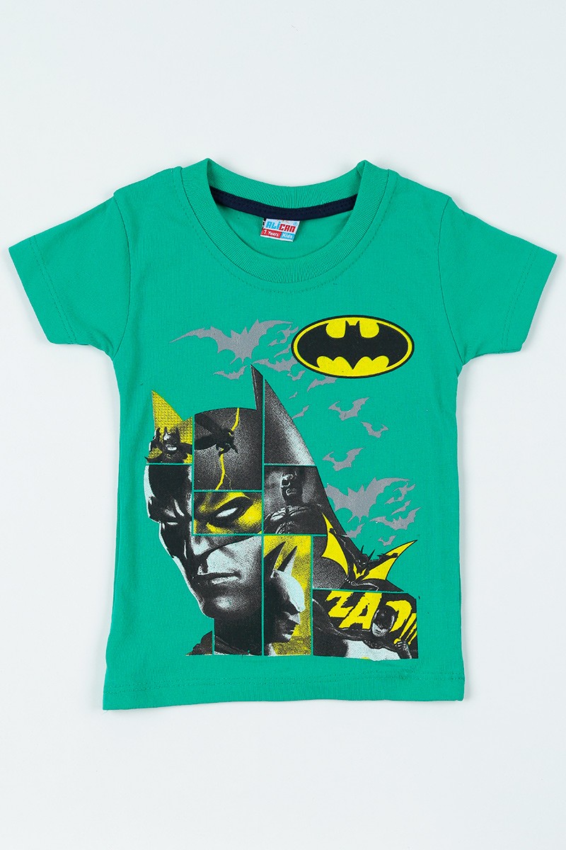 Yeşil (1-6 yaş) Batman Baskılı Erkek Çocuk Tişört 108324