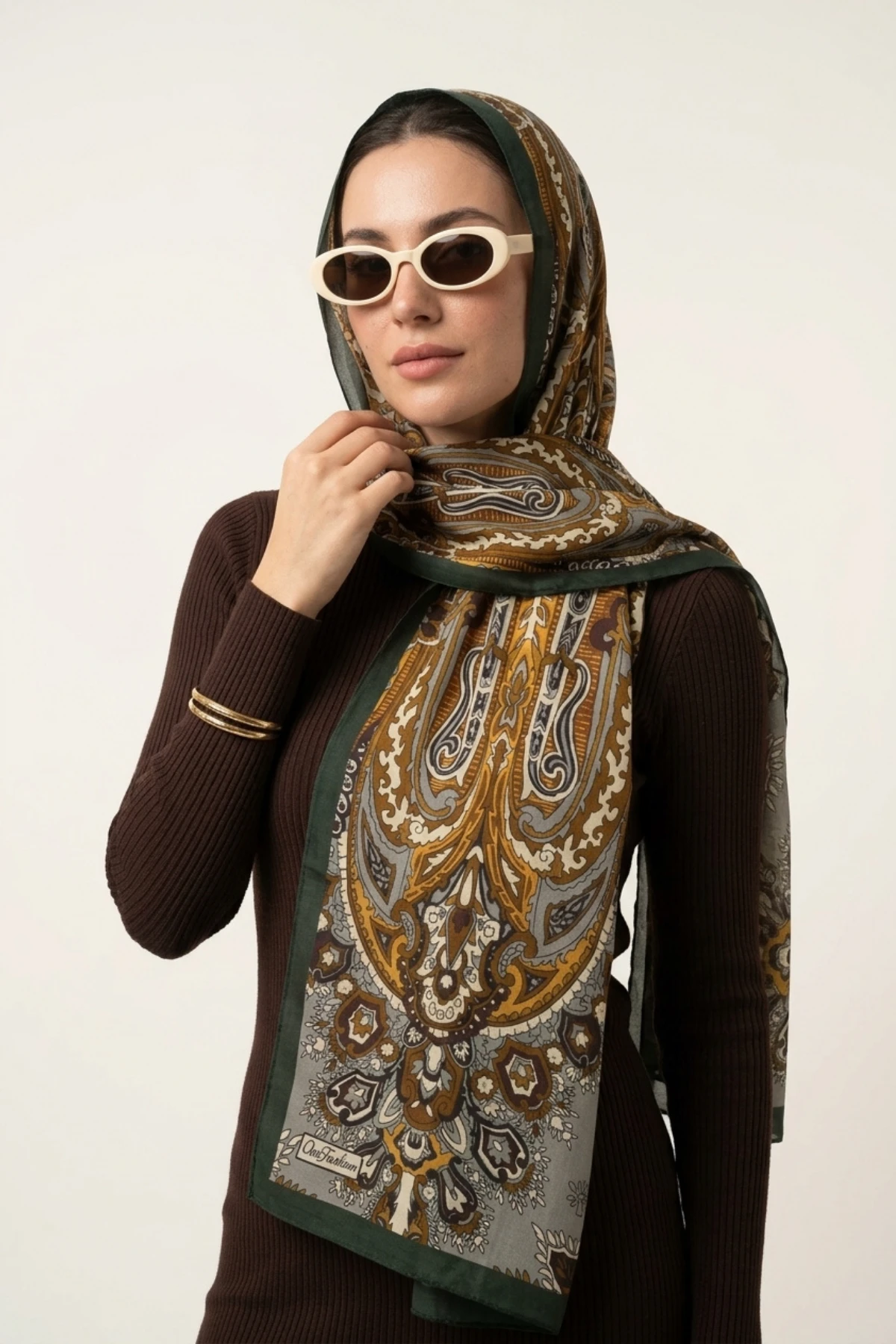 Yeşil 180x70 Cm Our Fashion Dijital Baskılı Desenli Soft Şal 488577