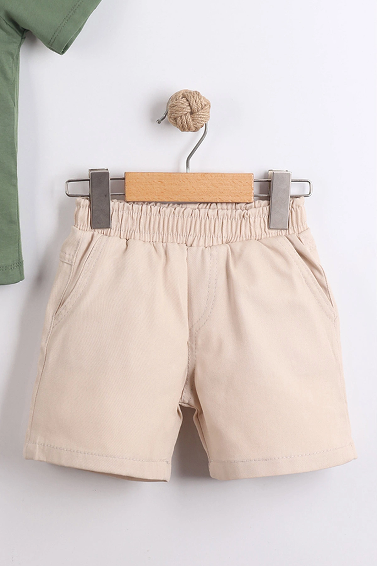 Yeşil (2-10 Yaş) Polo Yaka Cool Boy Baskılı Tişörtlü Gabardin Şortlu Erkek Çocuk Yazlık 2'li Takım 454614