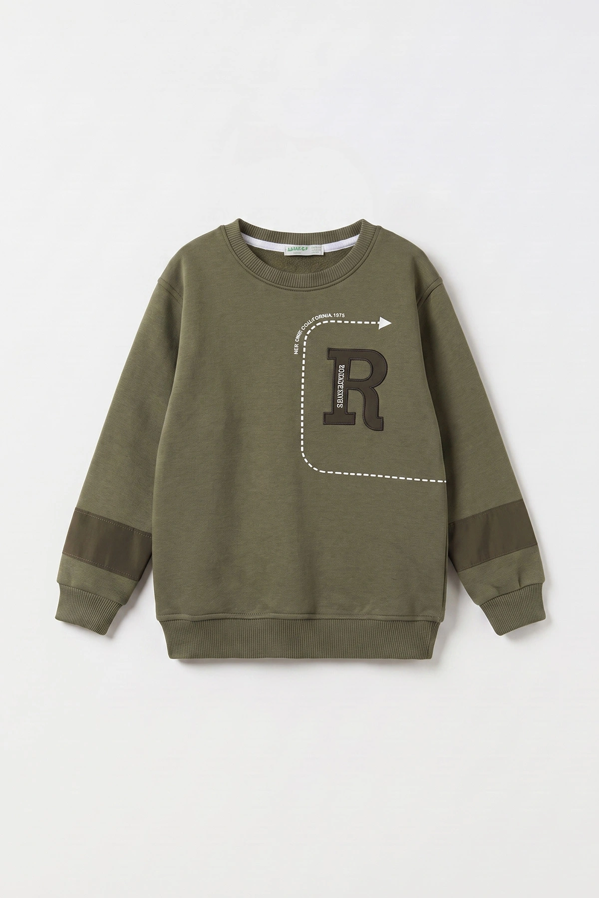 Yeşil (2-12 Yaş) R Nakışlı İçi Şardonlu Erkek Çocuk Sweatshirt 483307