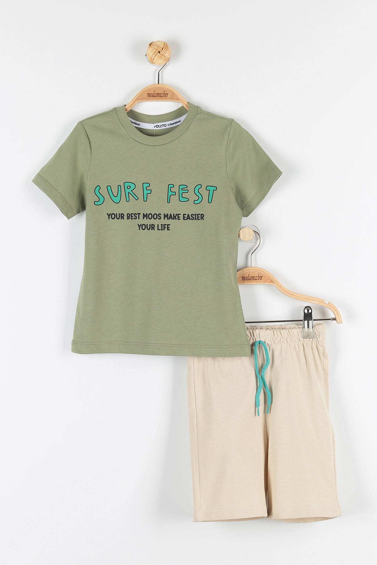 Yeşil (2-5 Yaş) Surf Fest Baskılı Erkek Çocuk Takım 170528
