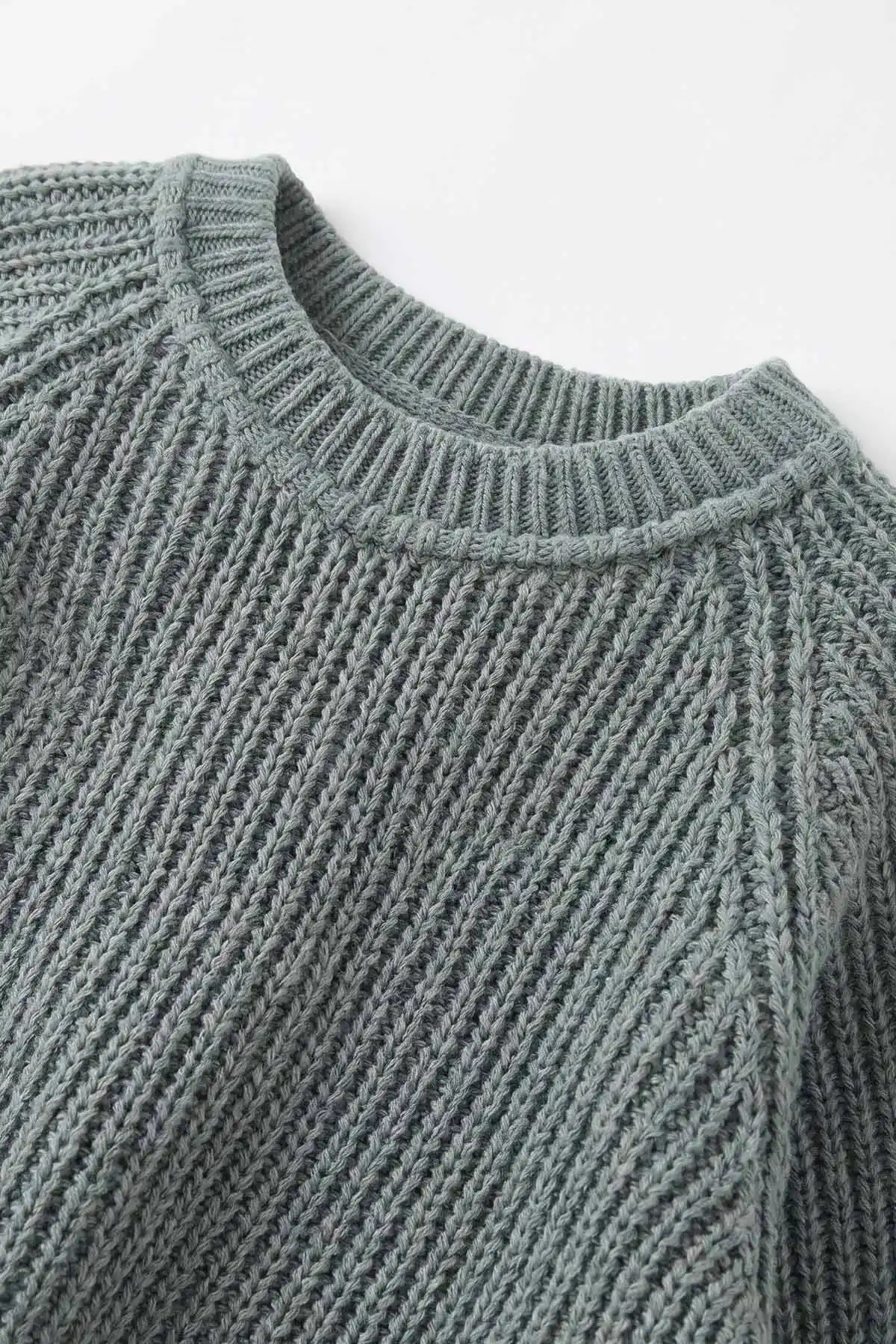 Yeşil (2-8 Yaş) Dikişsiz Selanik Örgülü Unisex Çocuk Kazak 474929