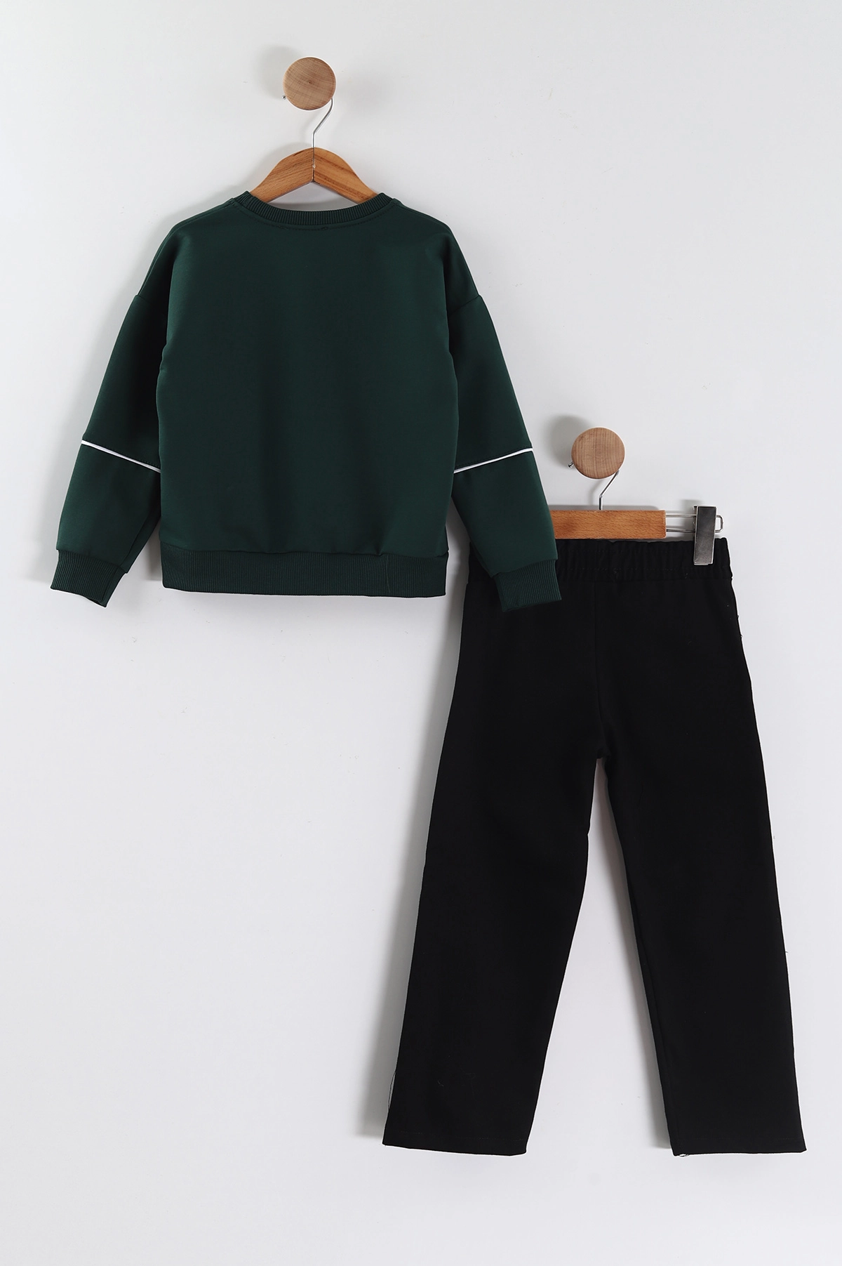 Yeşil (3-10 Yaş) Some The One Kabartma Baskılı Sweatli Gabardin  Pantolonlu Erkek Çocuk 2'li Takım 443338