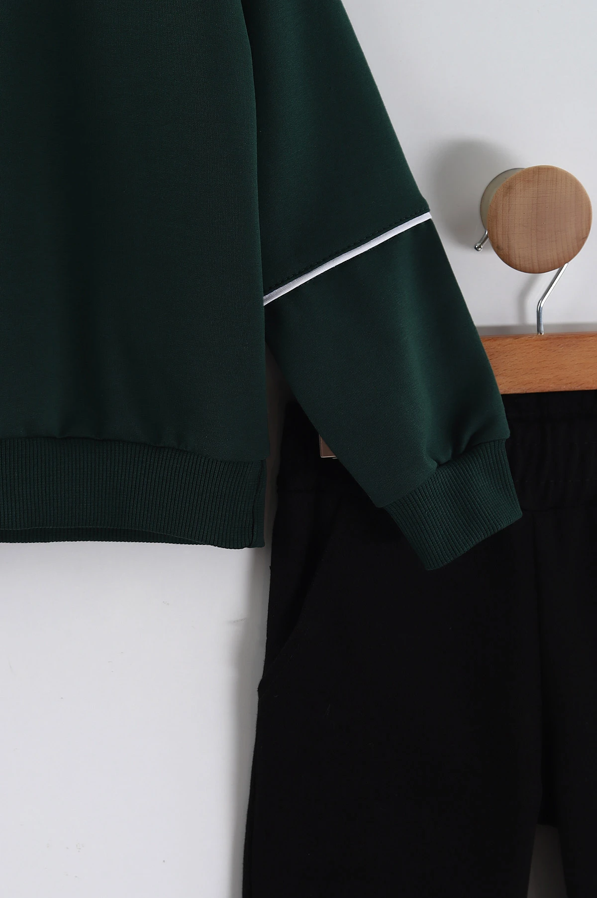 Yeşil (3-10 Yaş) Some The One Kabartma Baskılı Sweatli Gabardin  Pantolonlu Erkek Çocuk 2'li Takım 443338
