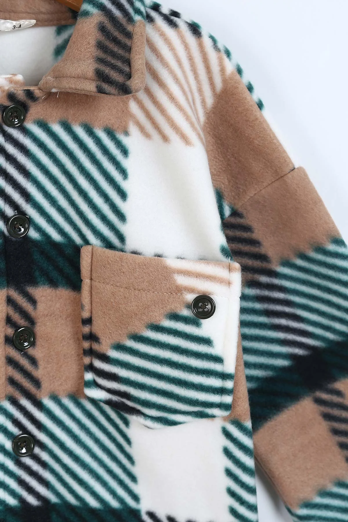 Yeşil (3-12 Yaş) Ekoseli Cep Detaylı Polar Erkek Çocuk Gömlek 337296
