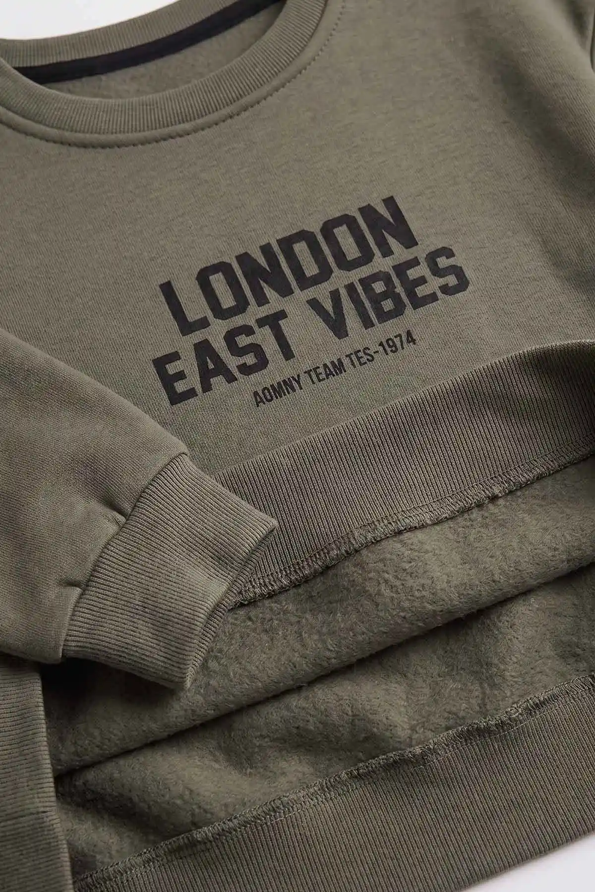 Yeşil (3-12 Yaş) London  Baskılı 3 İp Şardonlu  Erkek Çocuk Sweatshirt 478994