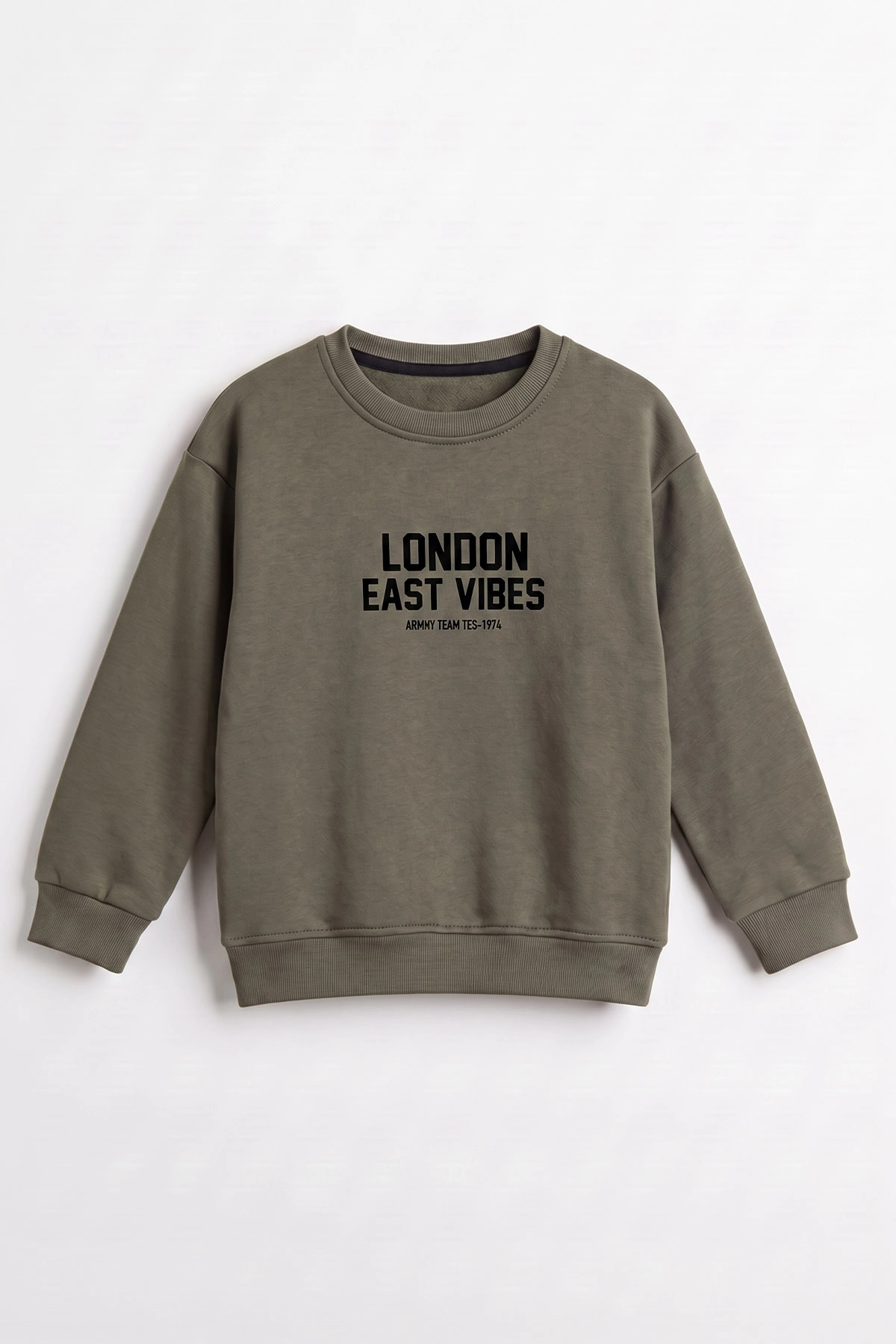 Yeşil (3-12 Yaş) London  Baskılı 3 İp Şardonlu  Erkek Çocuk Sweatshirt 478994