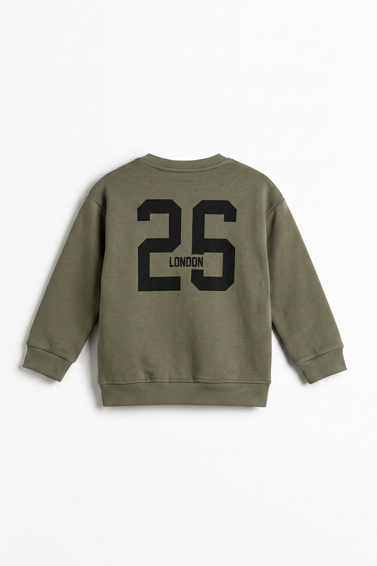 Yeşil (3-12 Yaş) London  Baskılı 3 İp Şardonlu  Erkek Çocuk Sweatshirt 478994