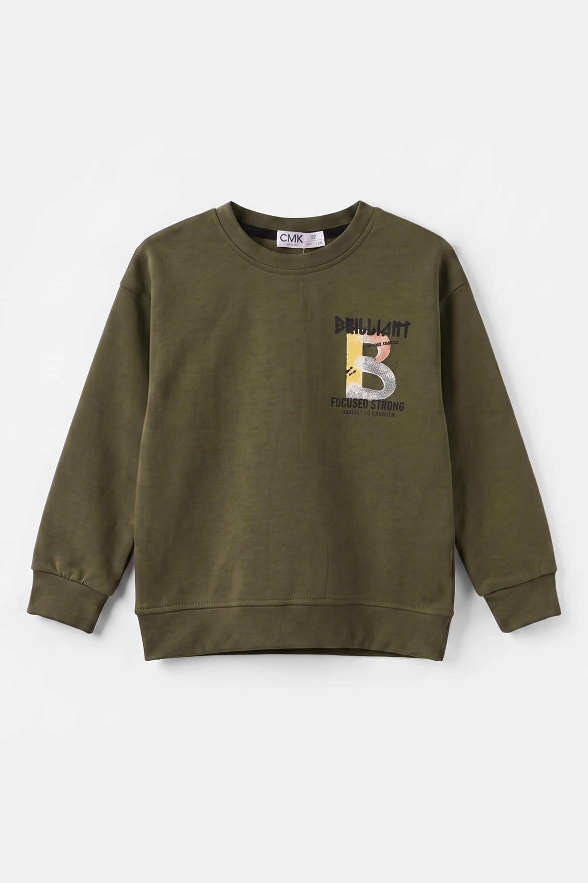 Yeşil (3-12 Yaş)Baskılı 2 İp Erkek Çocuk Sweatshirt 484122