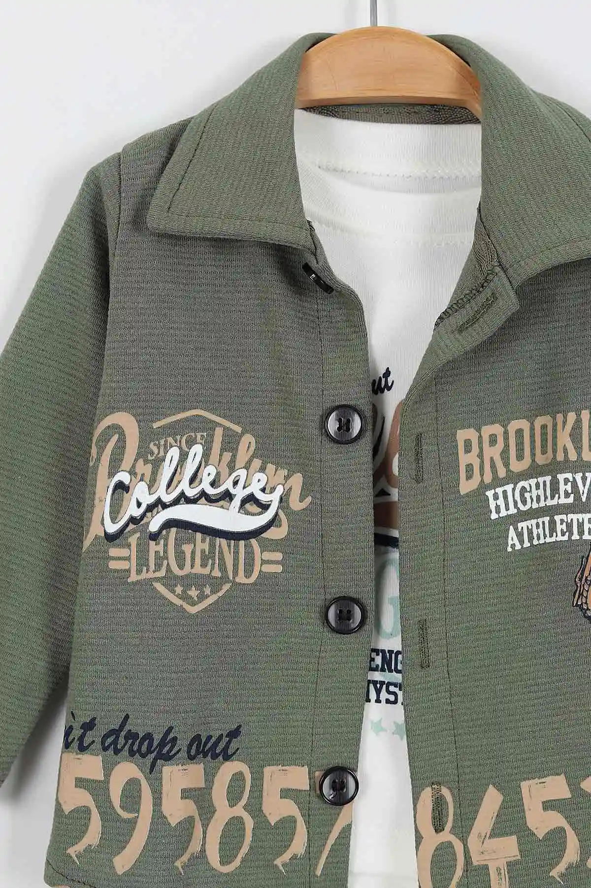 Yeşil (3-18 Ay) Brooklyn Legend Baskılı 3'lü Erkek Bebek Takım 340632