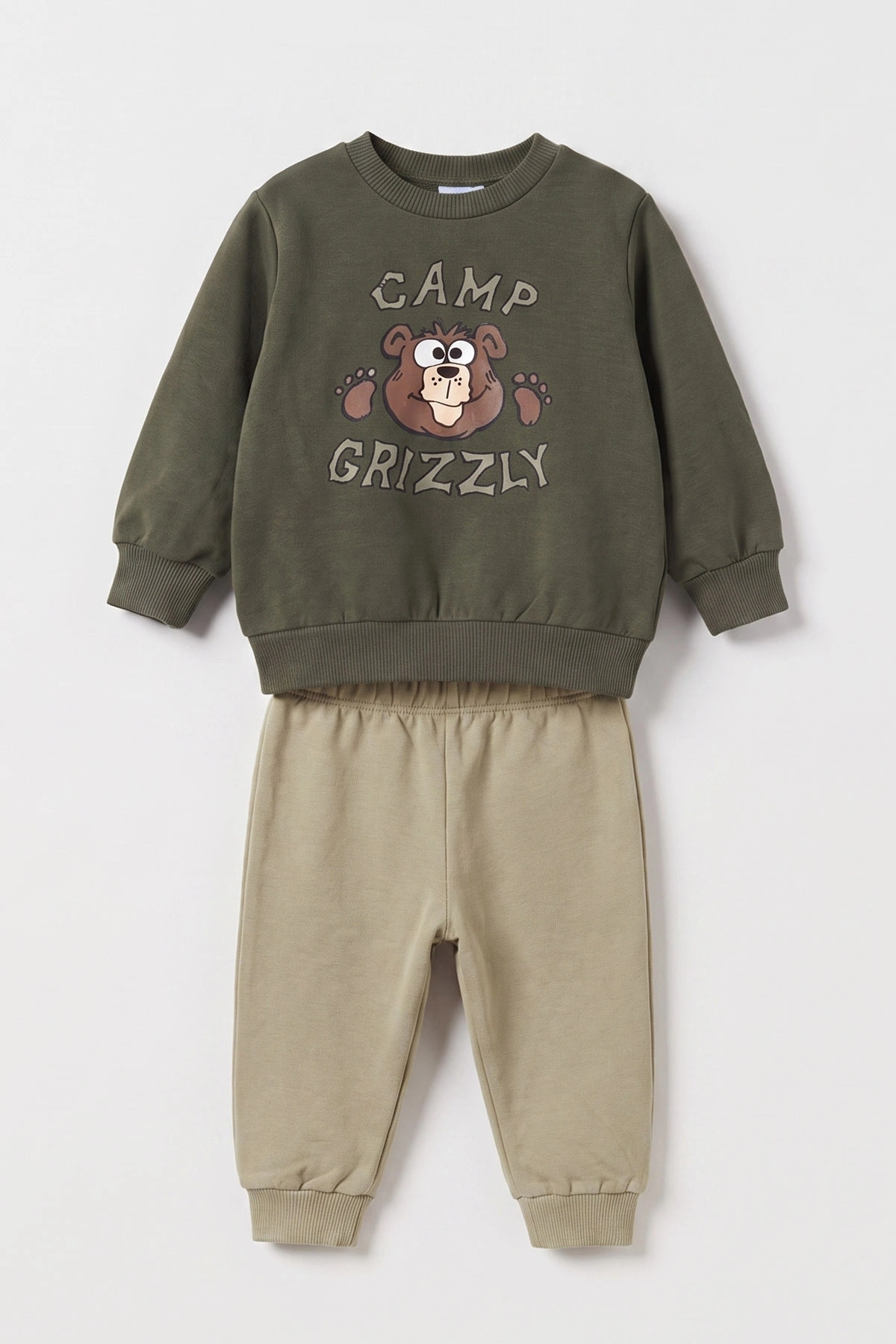 Yeşil (3-18 Ay) Camp Baskılı 2 İp Erkek Bebek Mevsimlik Takım 481167