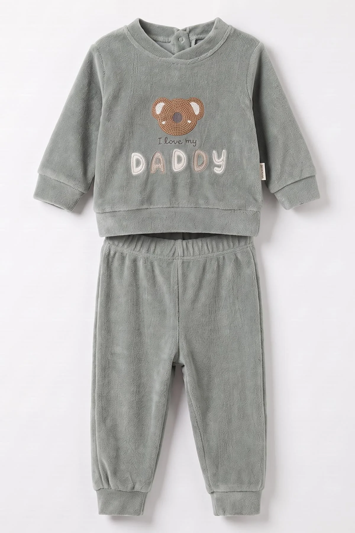Yeşil (3-18 Ay)  Dady  Nakışlı  Kadife Erkek  Bebek Takım 487664