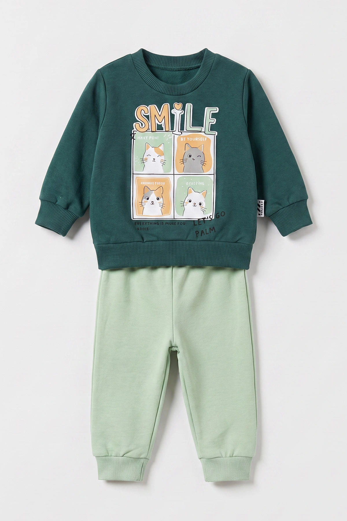 Yeşil (3-18 Ay) Smile Baskılı 2 İp Kız Bebek Mevsimlik Takım 481096