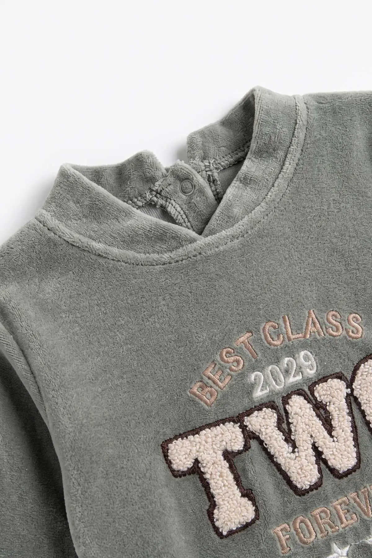Yeşil (3-18 Ay)Best Class Nakışlı  Kadife Erkek  Bebek Takım 487675