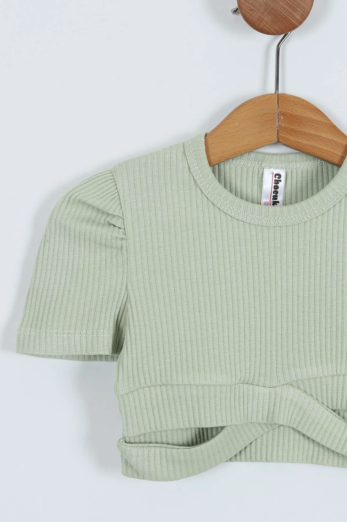 Yeşil (3-7 Yaş) Crop Fitilli Kız Çocuk Takım 265335