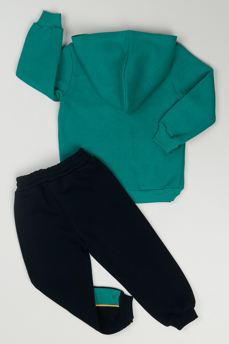 Yeşil (3-7 Yaş) Street Wear Baskılı Erkek Çocuk Takım 85005