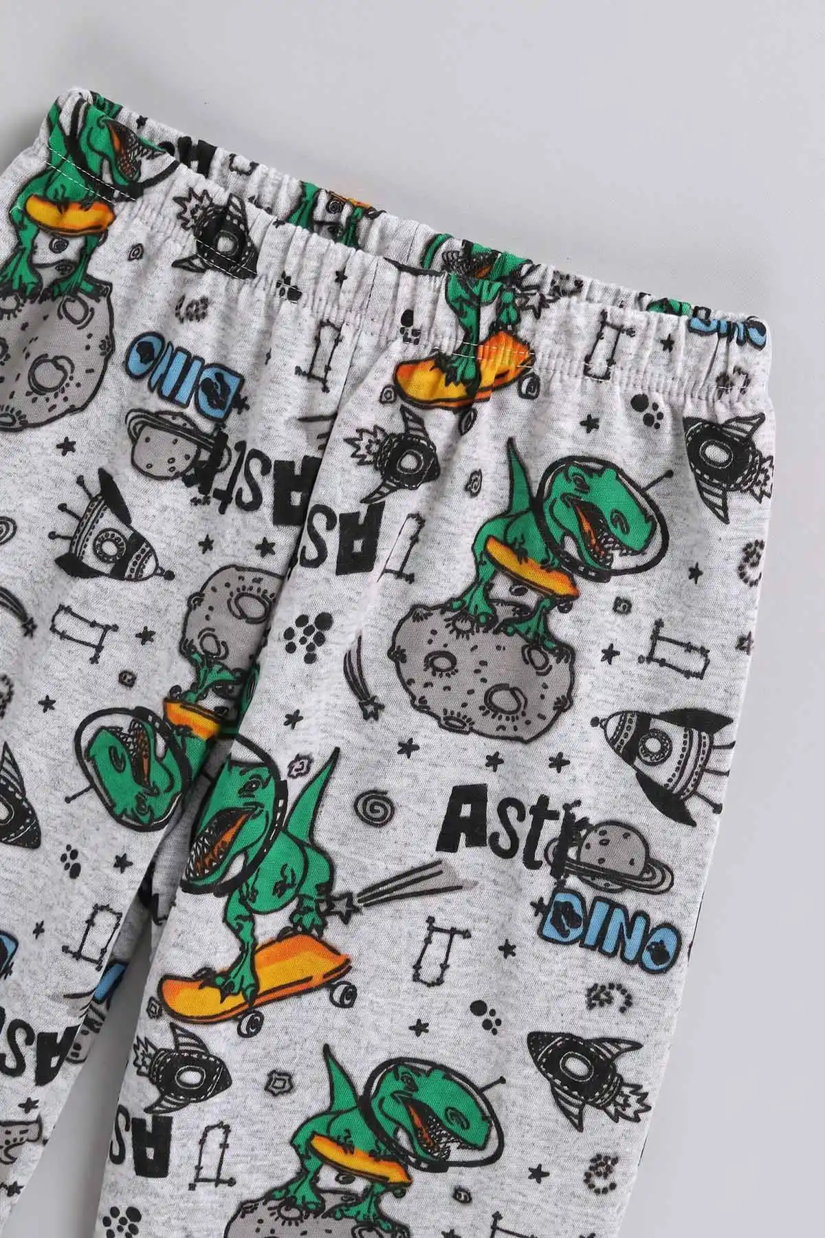 Yeşil (4-10 Yaş) Desenli 2 İp Erkek Çocuk Pijama Takım 483315