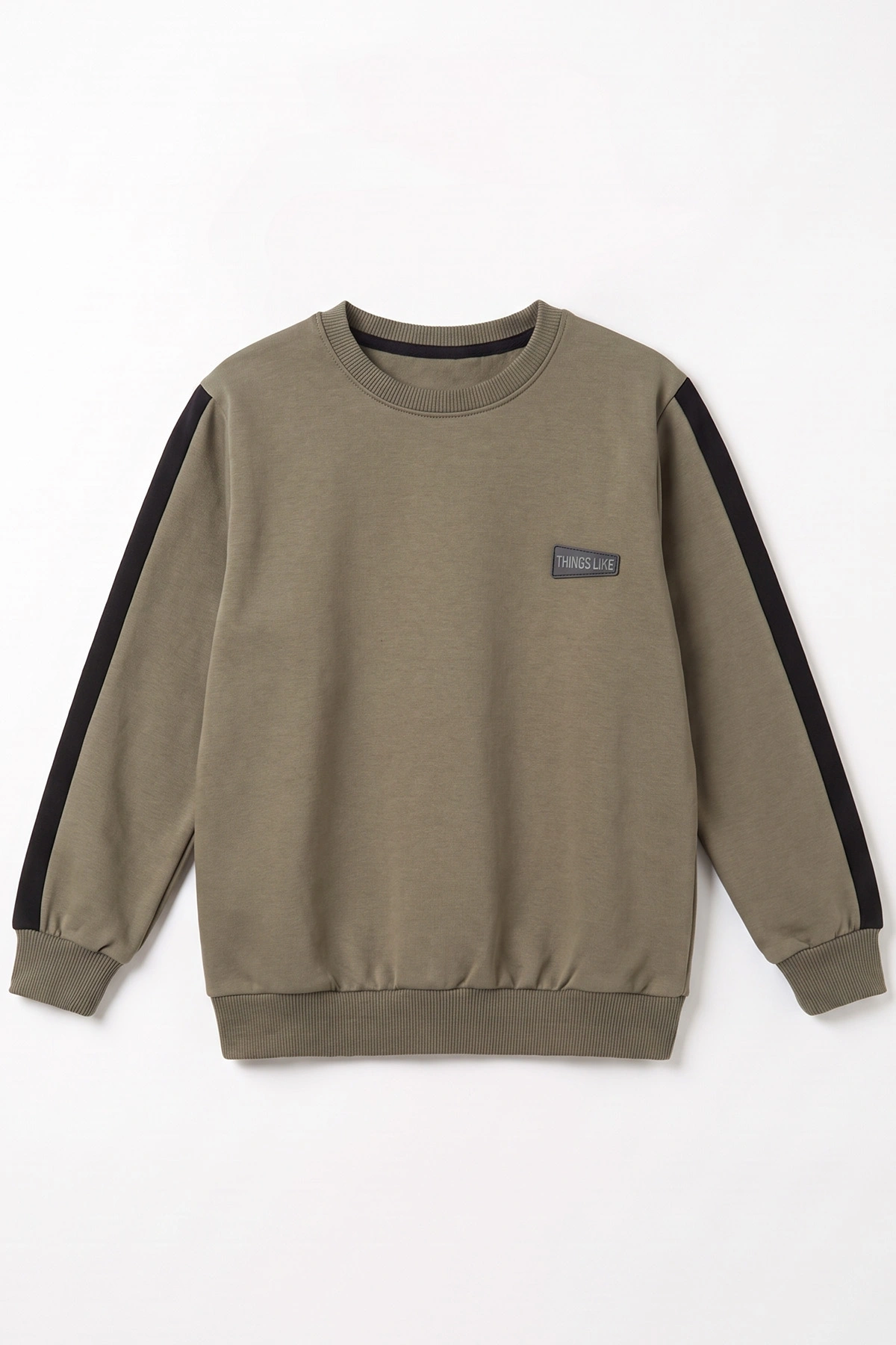 Yeşil (4-12 Yaş)Kol Parçalı  2 İp Erkek Çocuk Sweatshirt 493696
