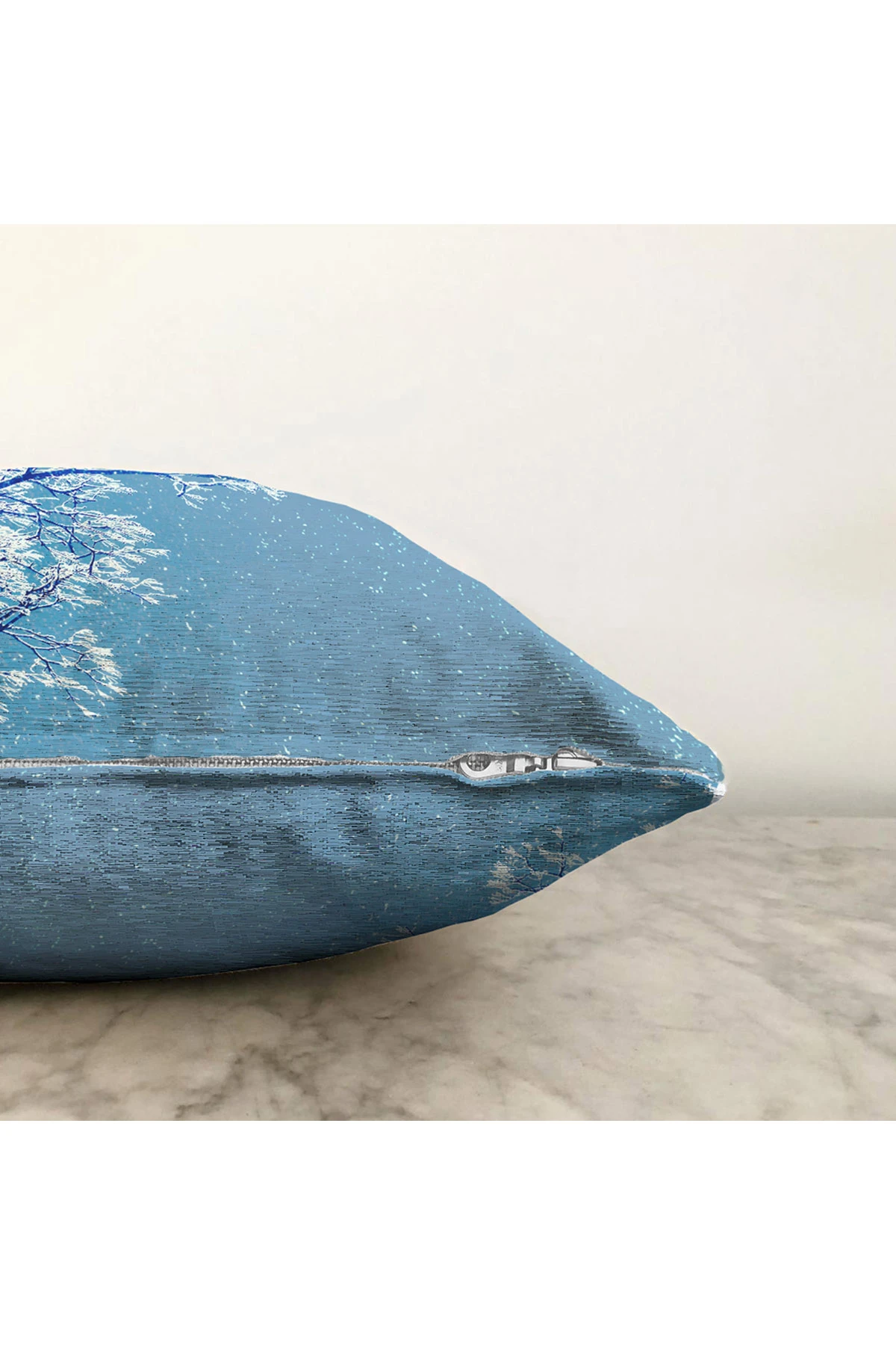 Mavi 43x43 Dijital Baskılı Fermuarlı Modern Kırlent Kılıfı 272890