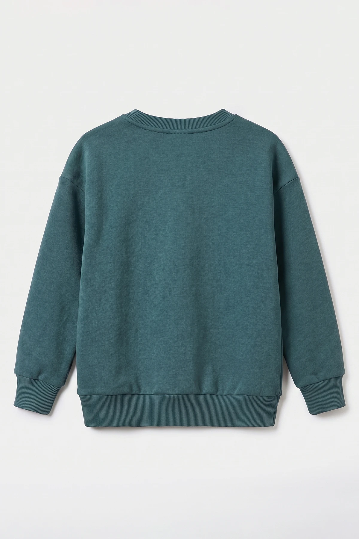 Yeşil (5-12 Yaş) Baskısız   Düz 3 İp Şardonlu Erkek Çocuk Sweatshirt 483585