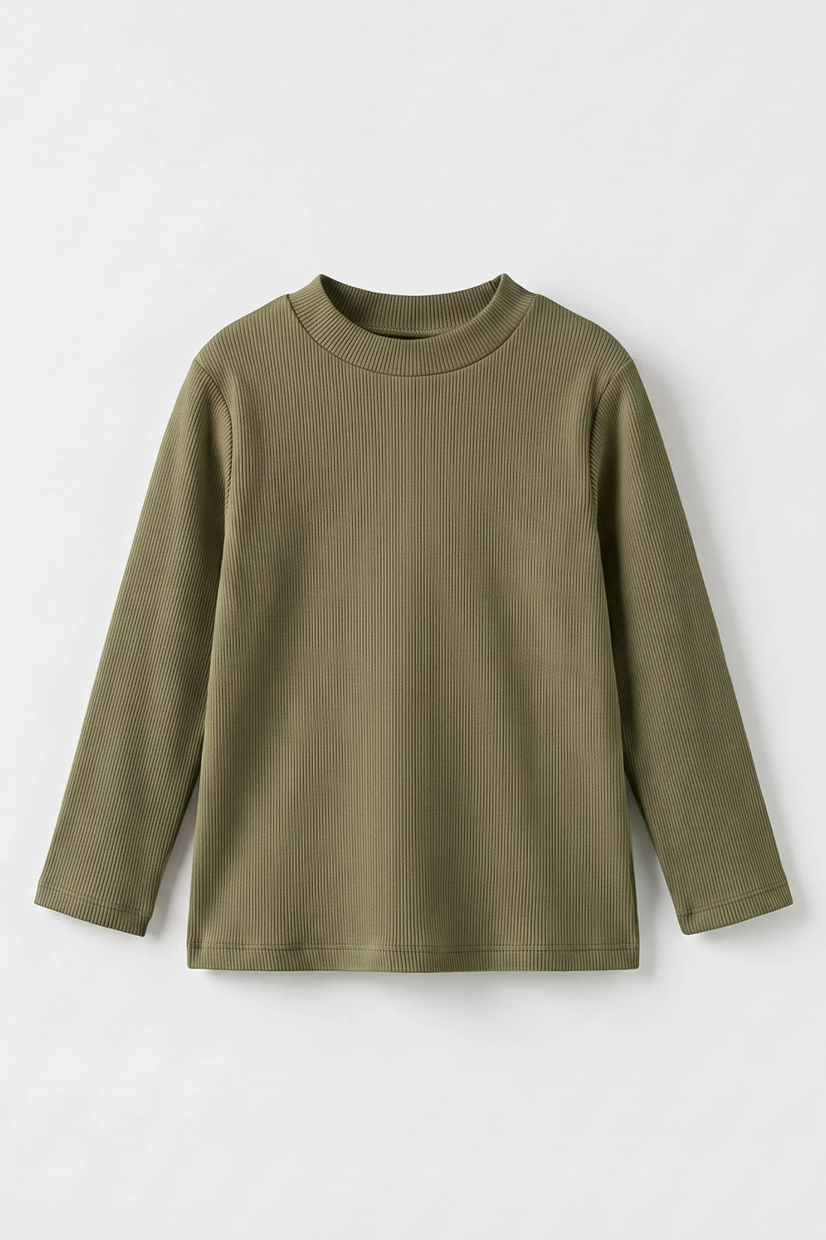 Yeşil (5-12 Yaş) Yarım Balıkçı Yaka Kaşkorse Çocuk Body Sweatshirt 495515
