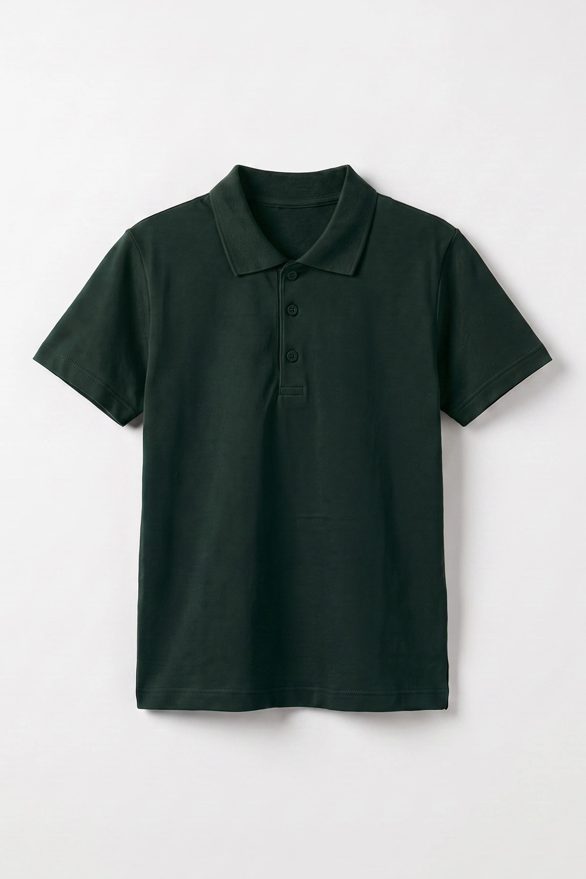 Yeşil (5-13 Yaş) Kısa Kol Polo Yaka Unisex Çocuk Okul Tişörtü 480884