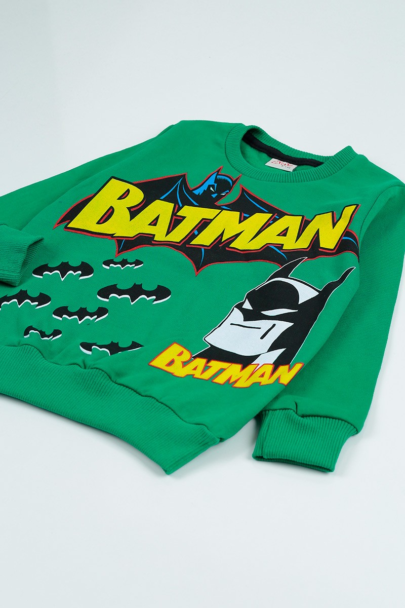Yeşil (5-8 Yaş) Batman Baskılı Çantalı Erkek Çocuk Takım 96592
